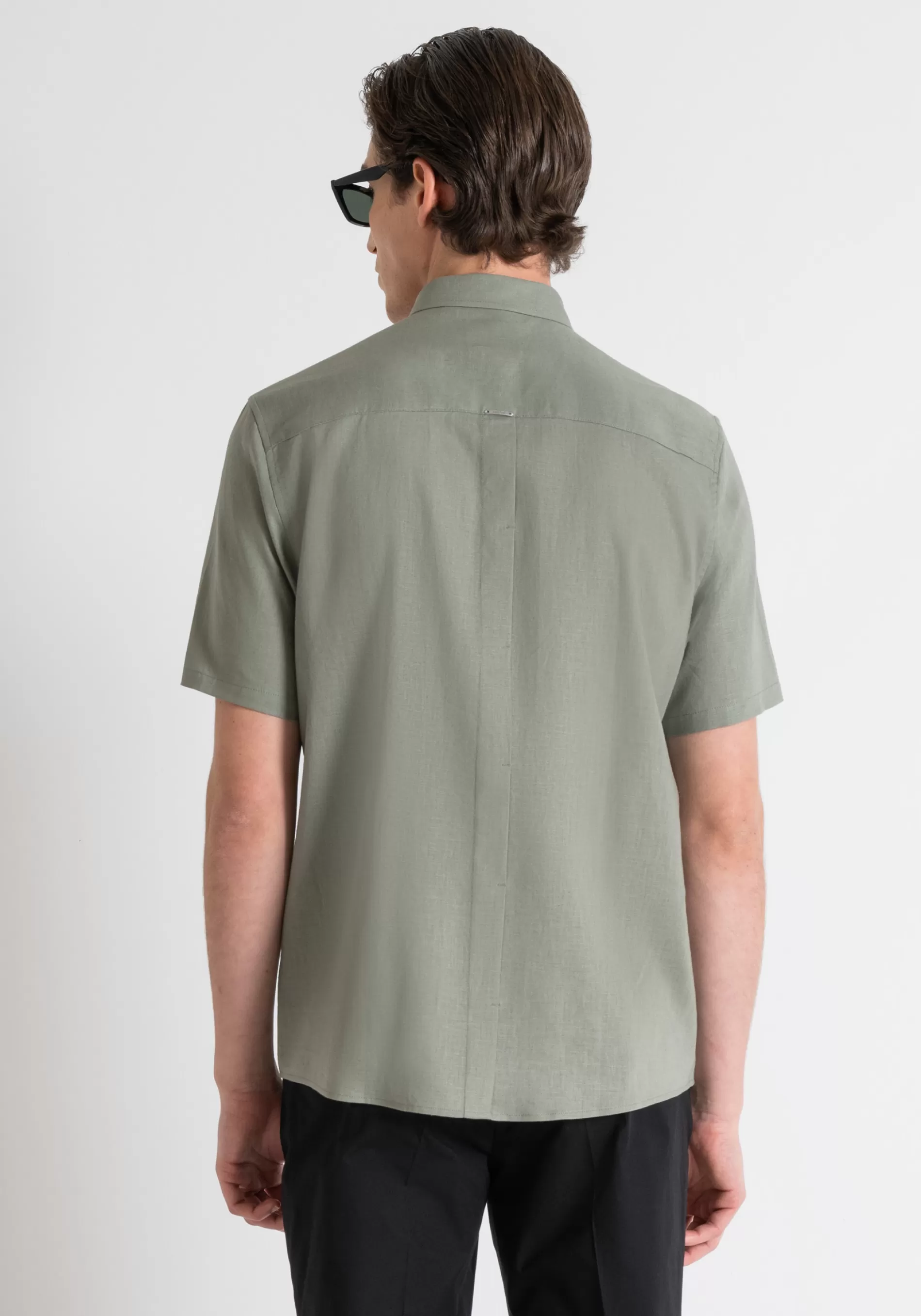 Best Sale ADALIA REGULAR STRAIGHT FIT SHIRT IN LINEN VISCOSE WITH SOFT HAND Shirts