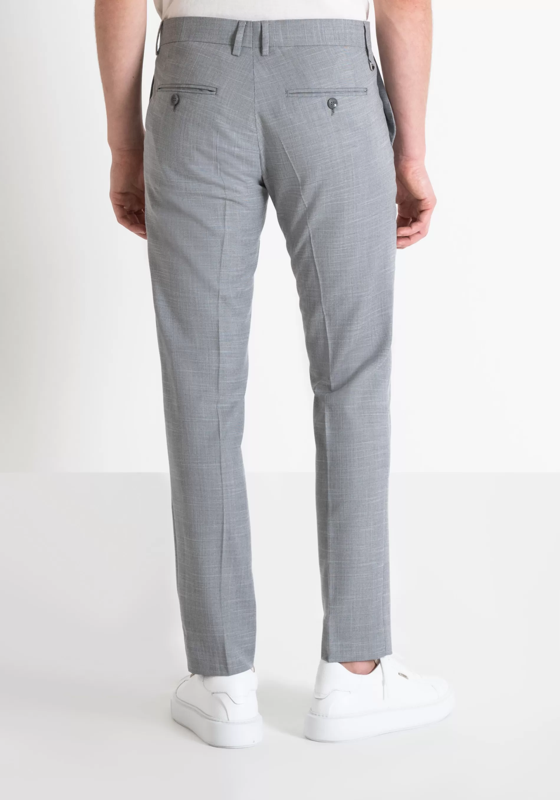 Discount BONNIE SLIM FIT TROUSERS IN ELASTIC VISCOSE BLEND FABRIC WITH FLAMED EFFECT Trousers