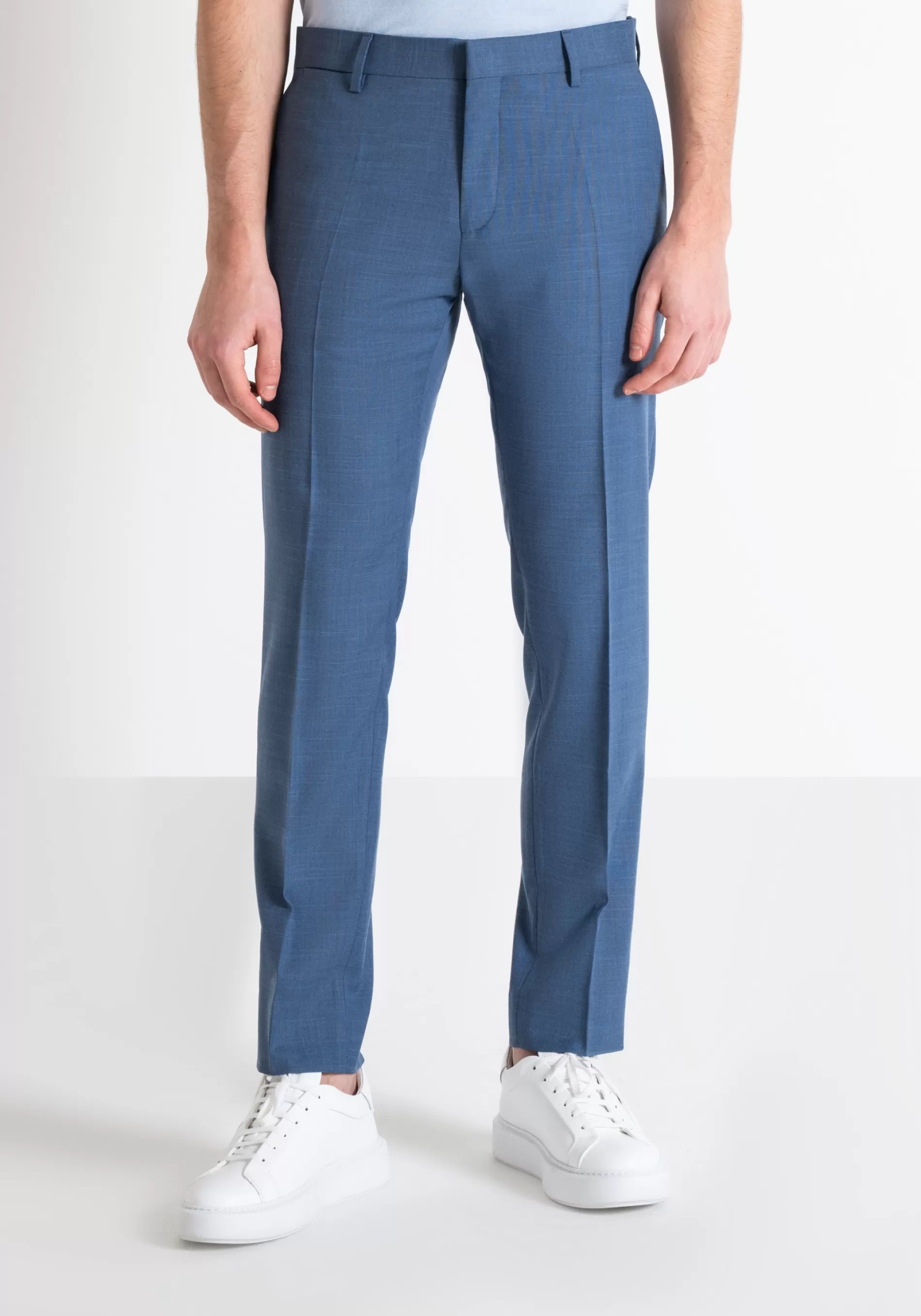 Hot BONNIE SLIM FIT TROUSERS IN ELASTIC VISCOSE BLEND FABRIC WITH FLAMED EFFECT Trousers