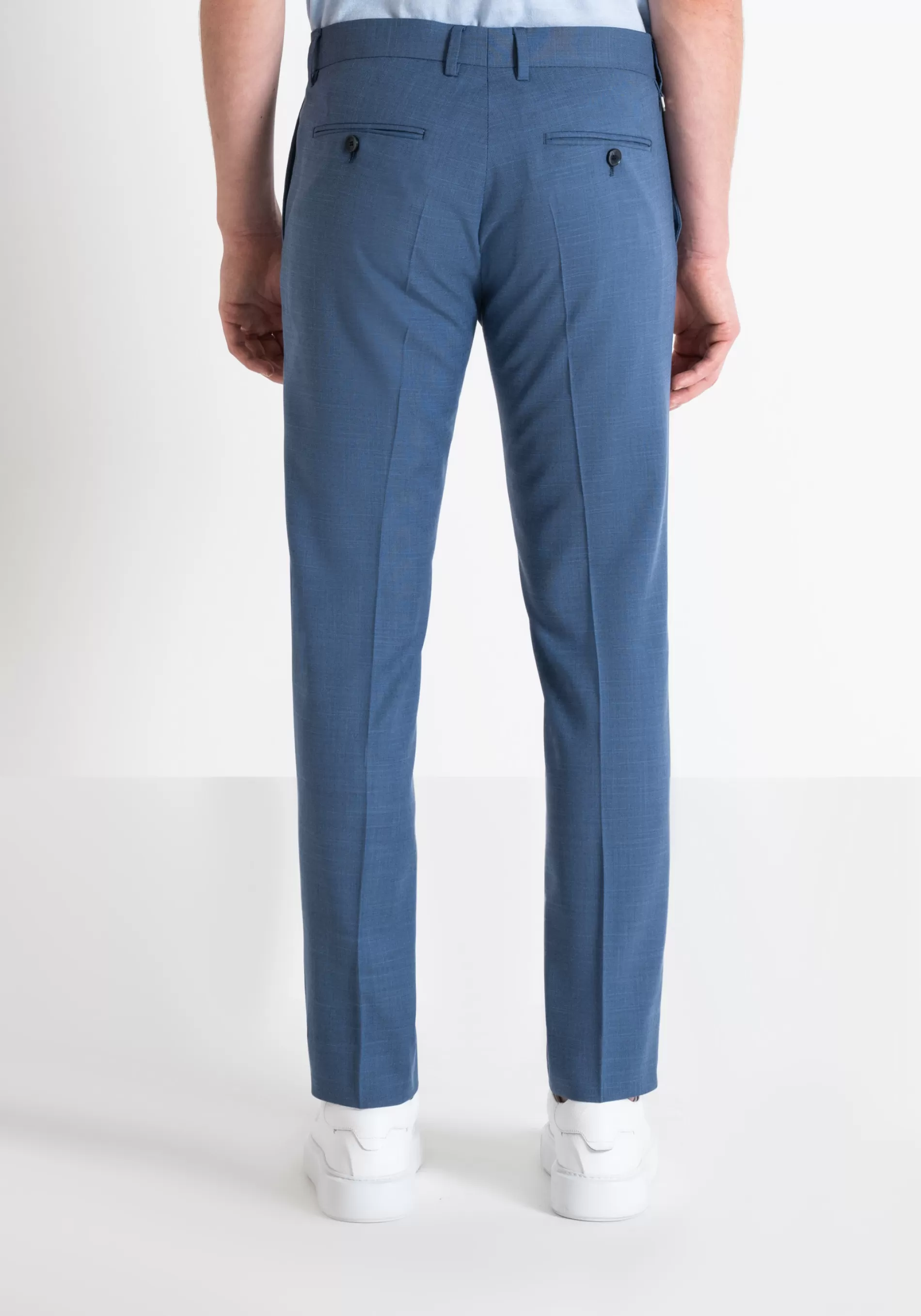 Hot BONNIE SLIM FIT TROUSERS IN ELASTIC VISCOSE BLEND FABRIC WITH FLAMED EFFECT Trousers