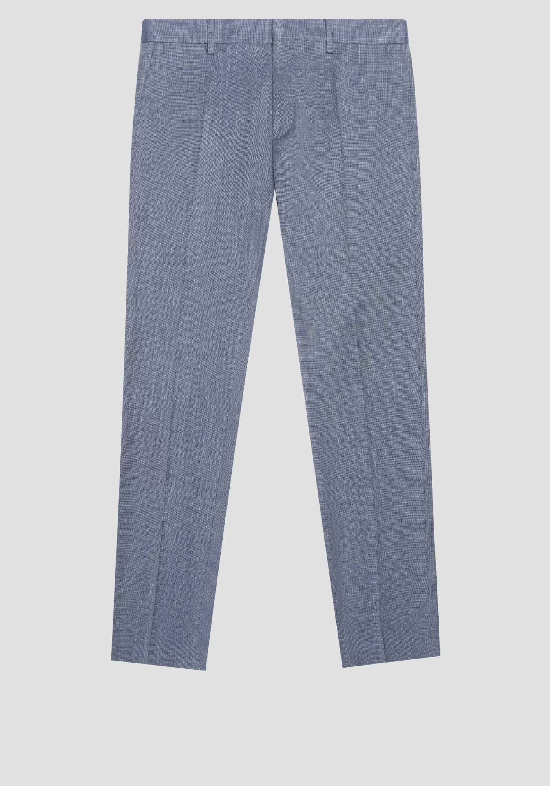 New BONNIE SLIM FIT TROUSERS IN ELASTIC VISCOSE BLEND FABRIC WITH MICRO PATTERN Trousers