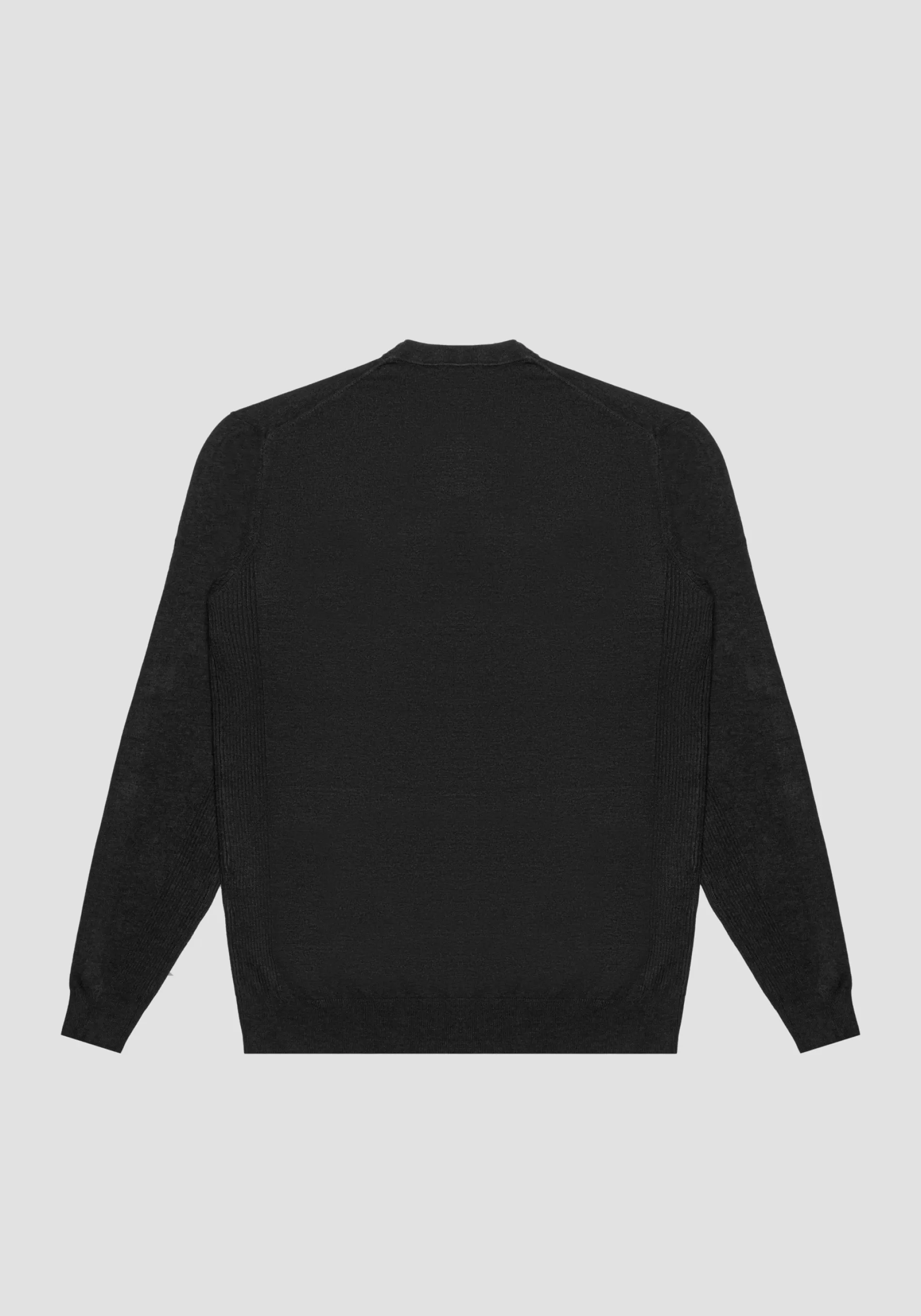 Outlet CREW-NECK SLIM FIT SWEATER IN STRETCH SHAVED VISCOSE YARN WITH LOGO PATCH Knitwear