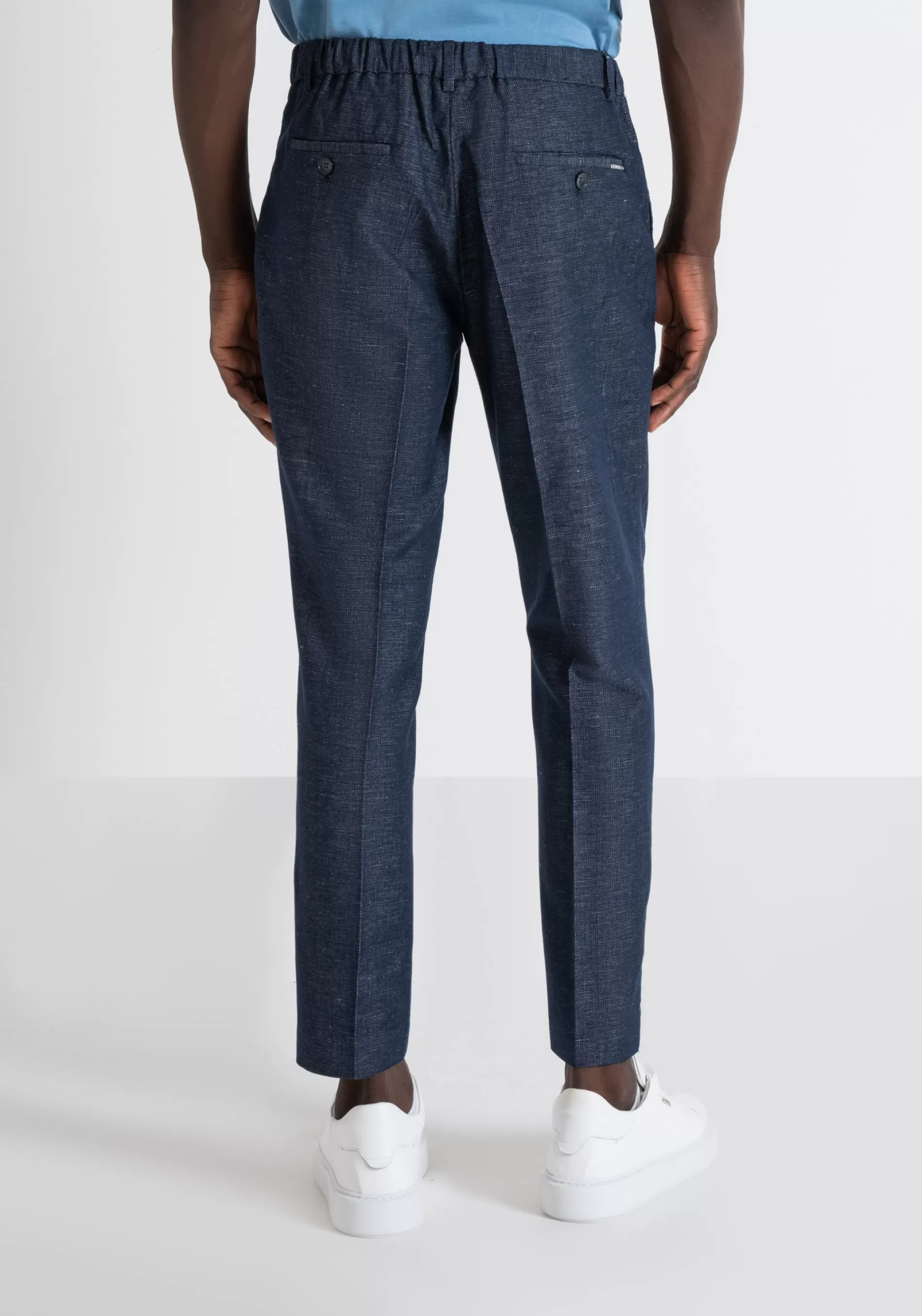 Cheap GUSTAF CARROT FIT TROUSERS IN ARMORED COTTON LINEN Trousers