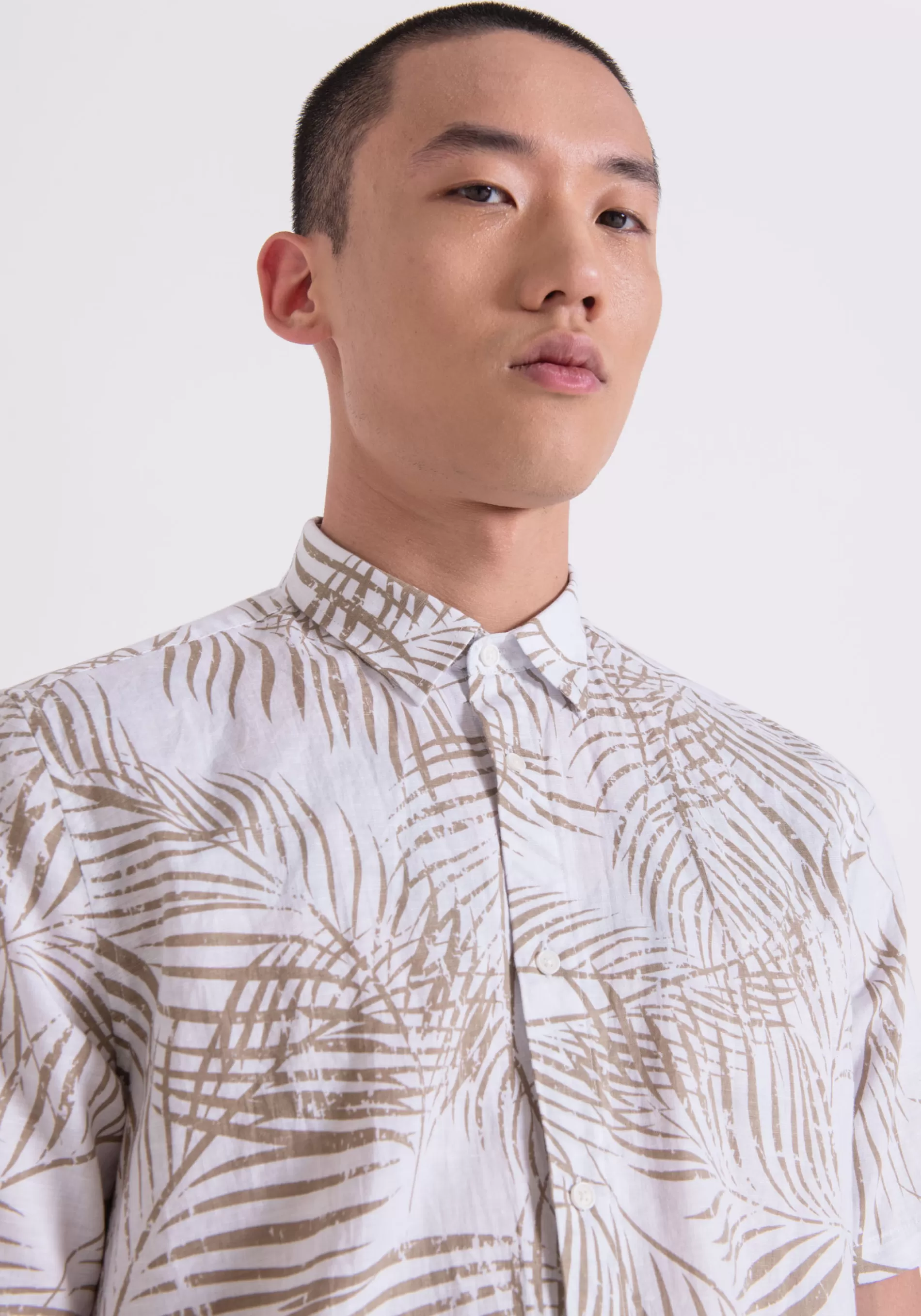 New HONOLULU REGULAR STRAIGHT FIT SHIRT IN COTTON WITH SAN GALLO LACE DETAIL Shirts