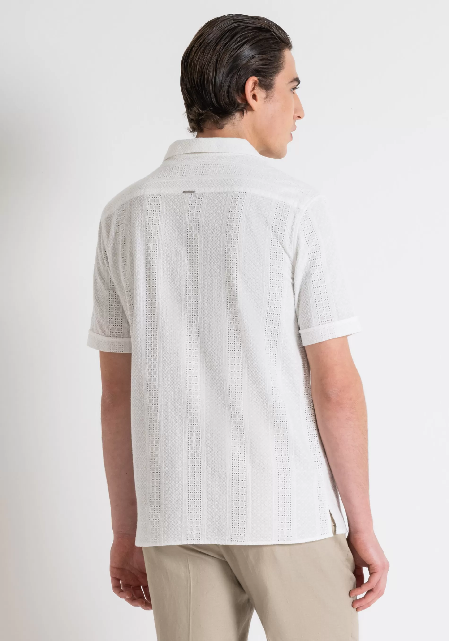 Clearance HONOLULU REGULAR STRAIGHT FIT SHIRT IN COTTON WITH SAN GALLO LACE DETAIL Shirts