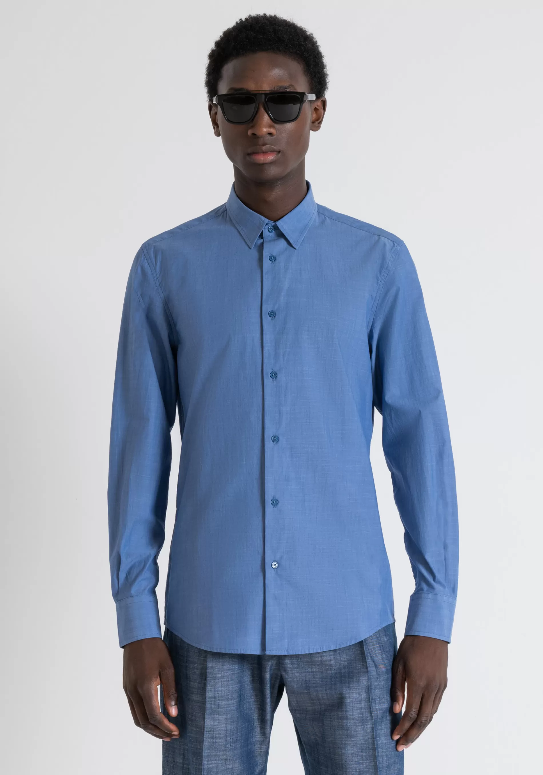 Sale NAPLES SLIM FIT SHIRT IN FLAMED COTTON WITH SOFT HAND Shirts