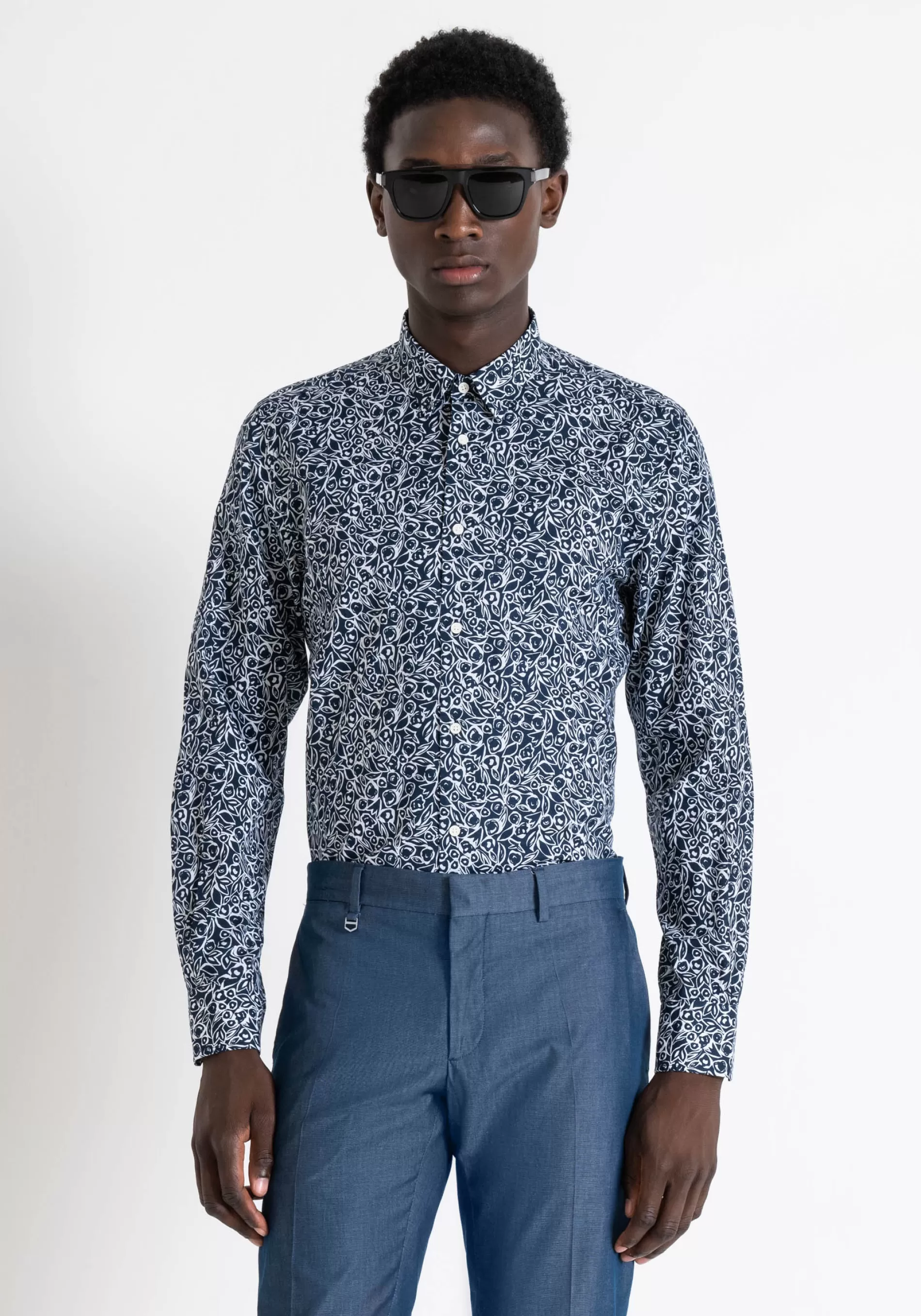 Discount NAPLES SLIM FIT SHIRT IN FLAMED COTTON WITH SOFT HAND Shirts