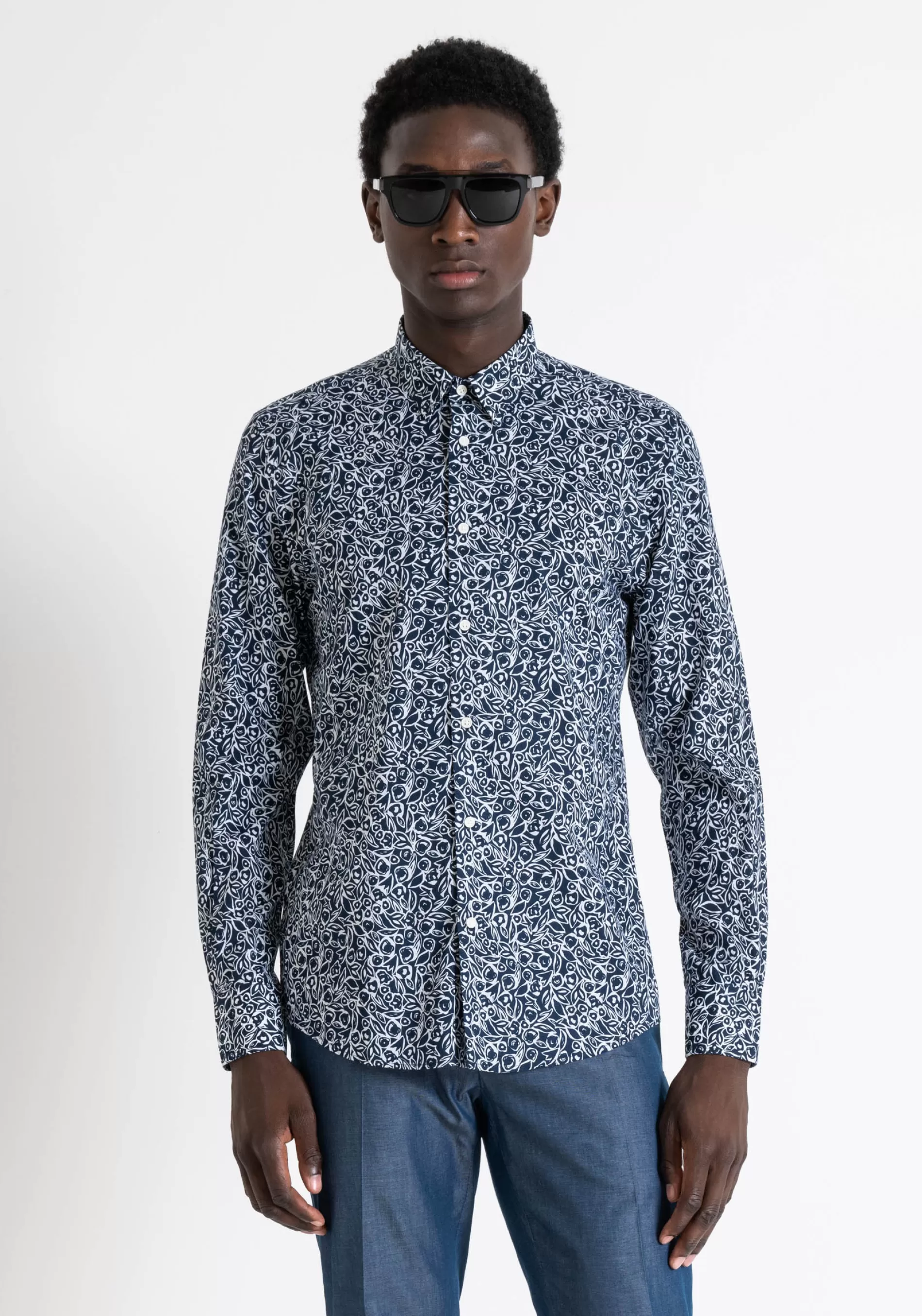 Discount NAPLES SLIM FIT SHIRT IN FLAMED COTTON WITH SOFT HAND Shirts