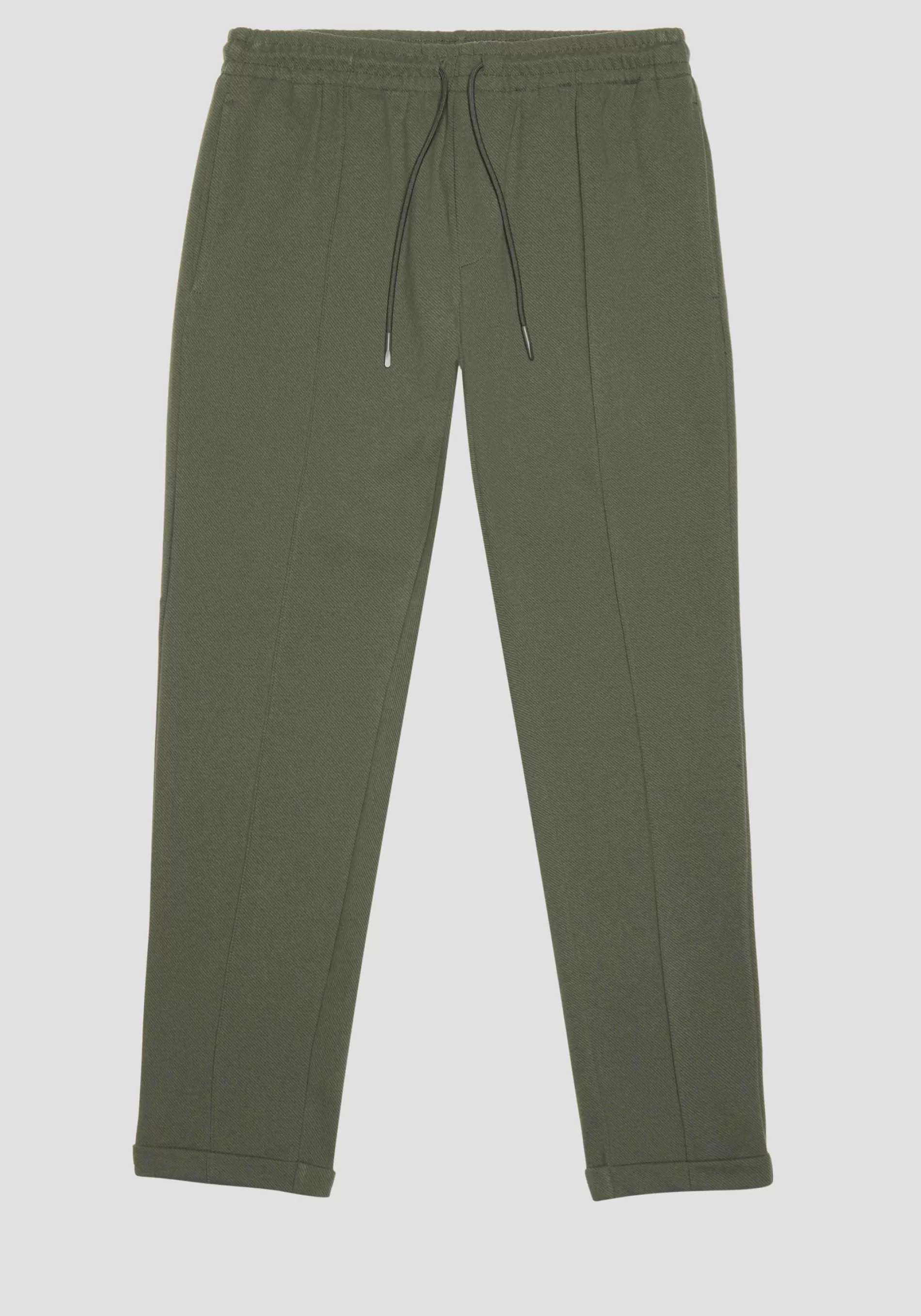 Store PANTALONI CARROT FIT IN TWILL DI COTONE MISTO ELASTICO CON PLACCHETTA LOGATA Trousers