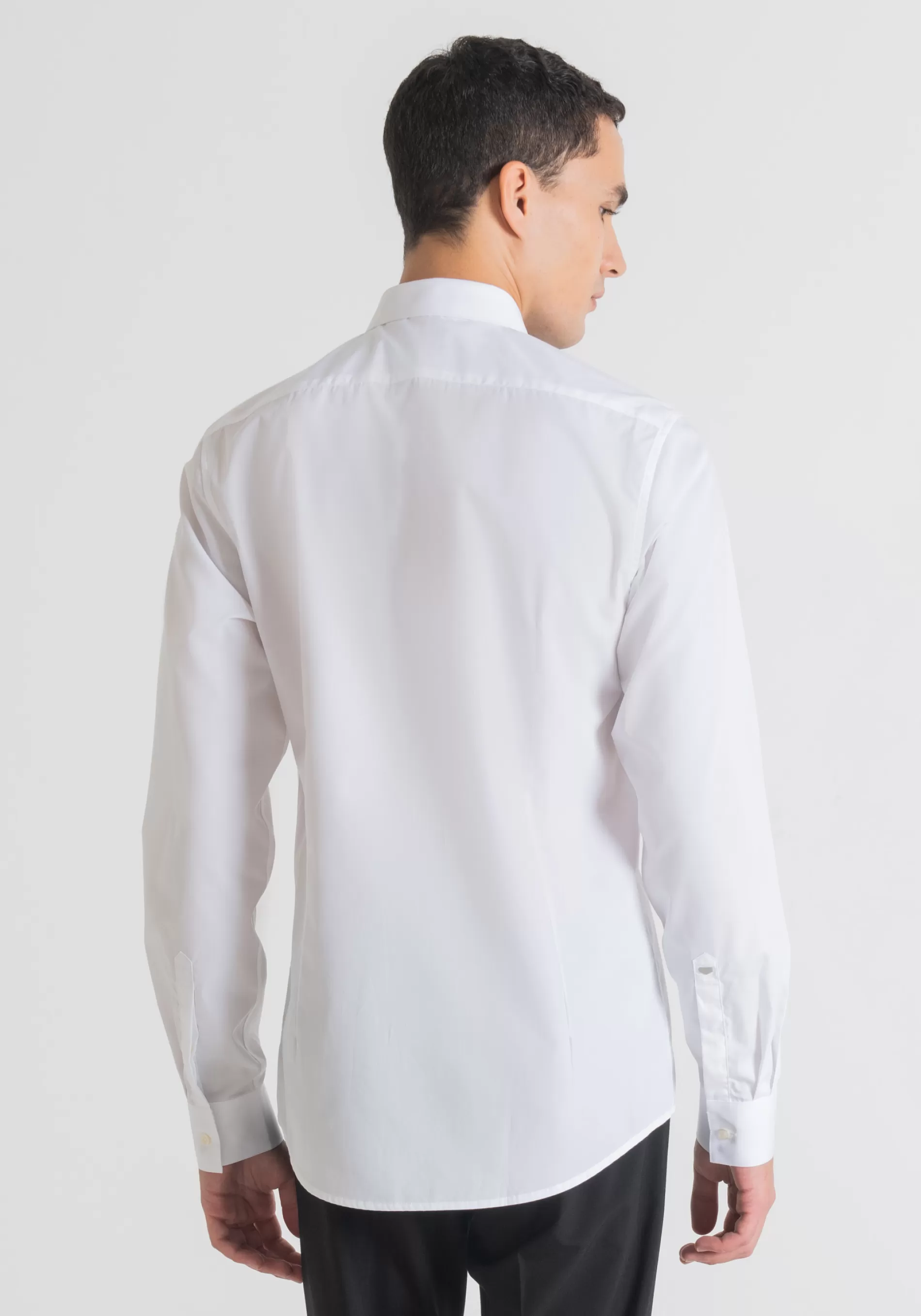 Sale “PARIS” EASY-IRON SLIM FIT SHIRT IN PURE SOFT-TOUCH COTTON WITH CONCEALED BUTTONS Shirts