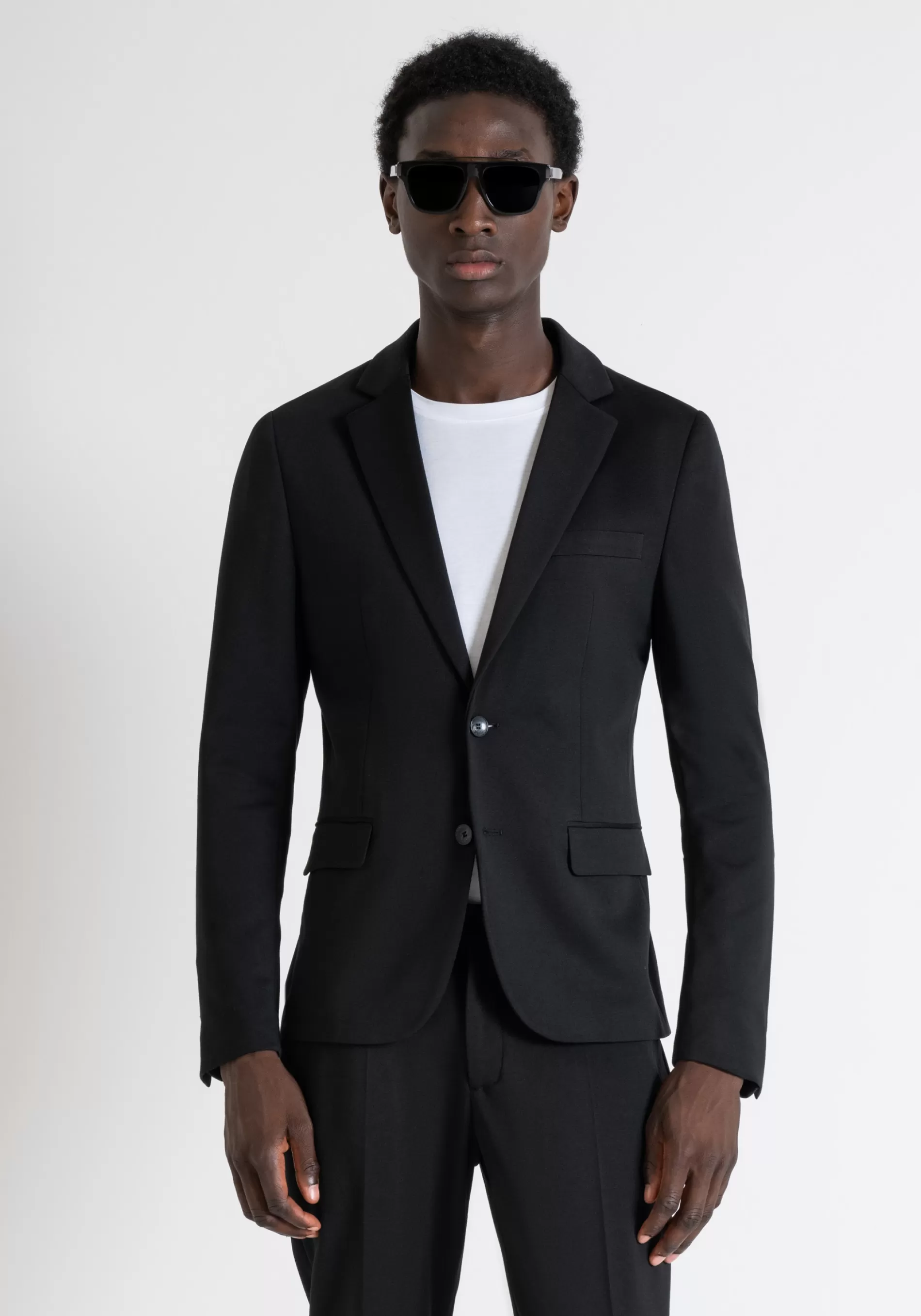 Clearance "ASHE" SUPER SLIM FIT JACKET IN STRETCH VISCOSE BLEND FABRIC Jackets and Gilet