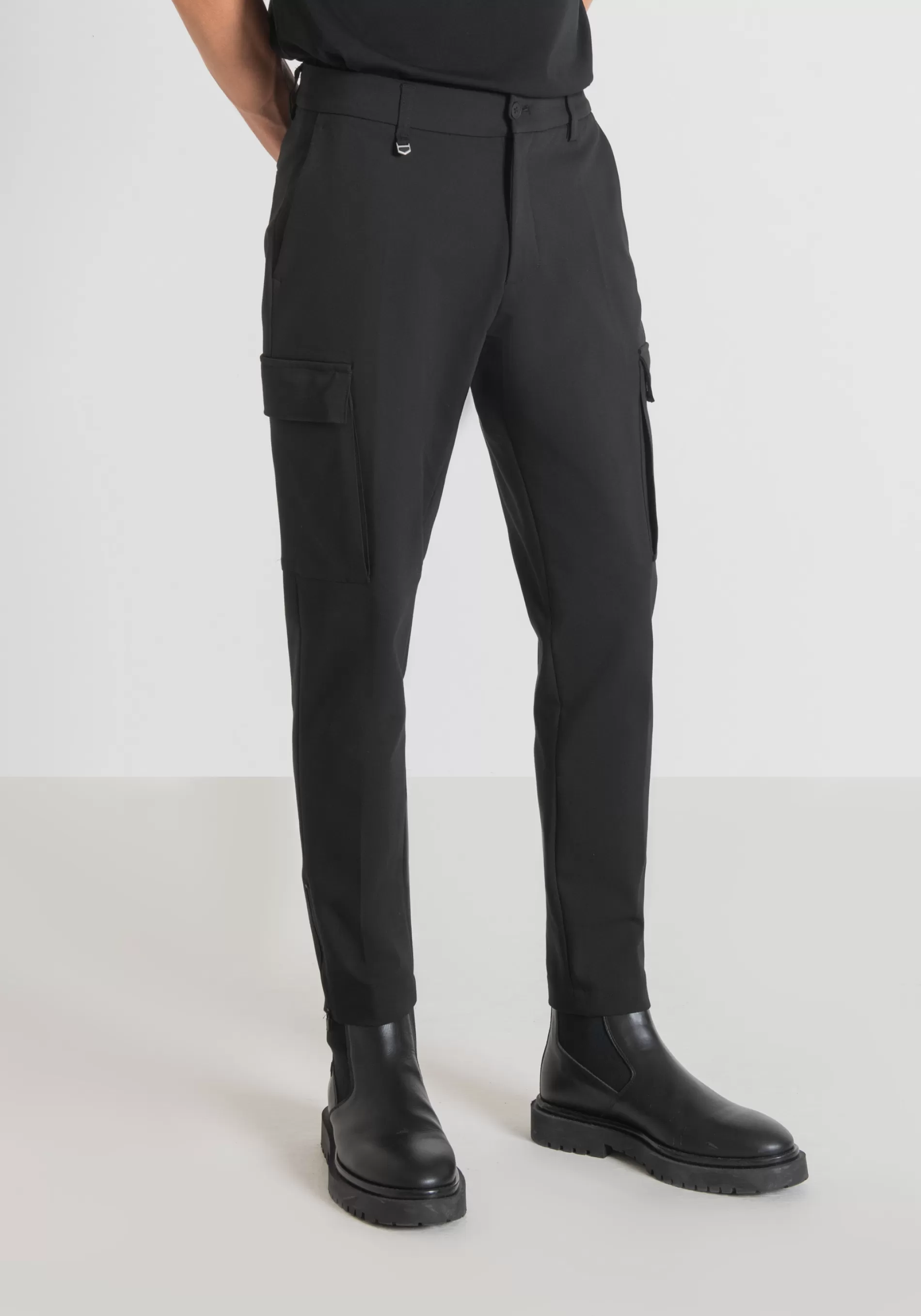 Best "BJORN" SKINNY FIT TROUSERS IN STRETCH COTTON BLEND WITH ZIP ON THE BOTTOM Trousers