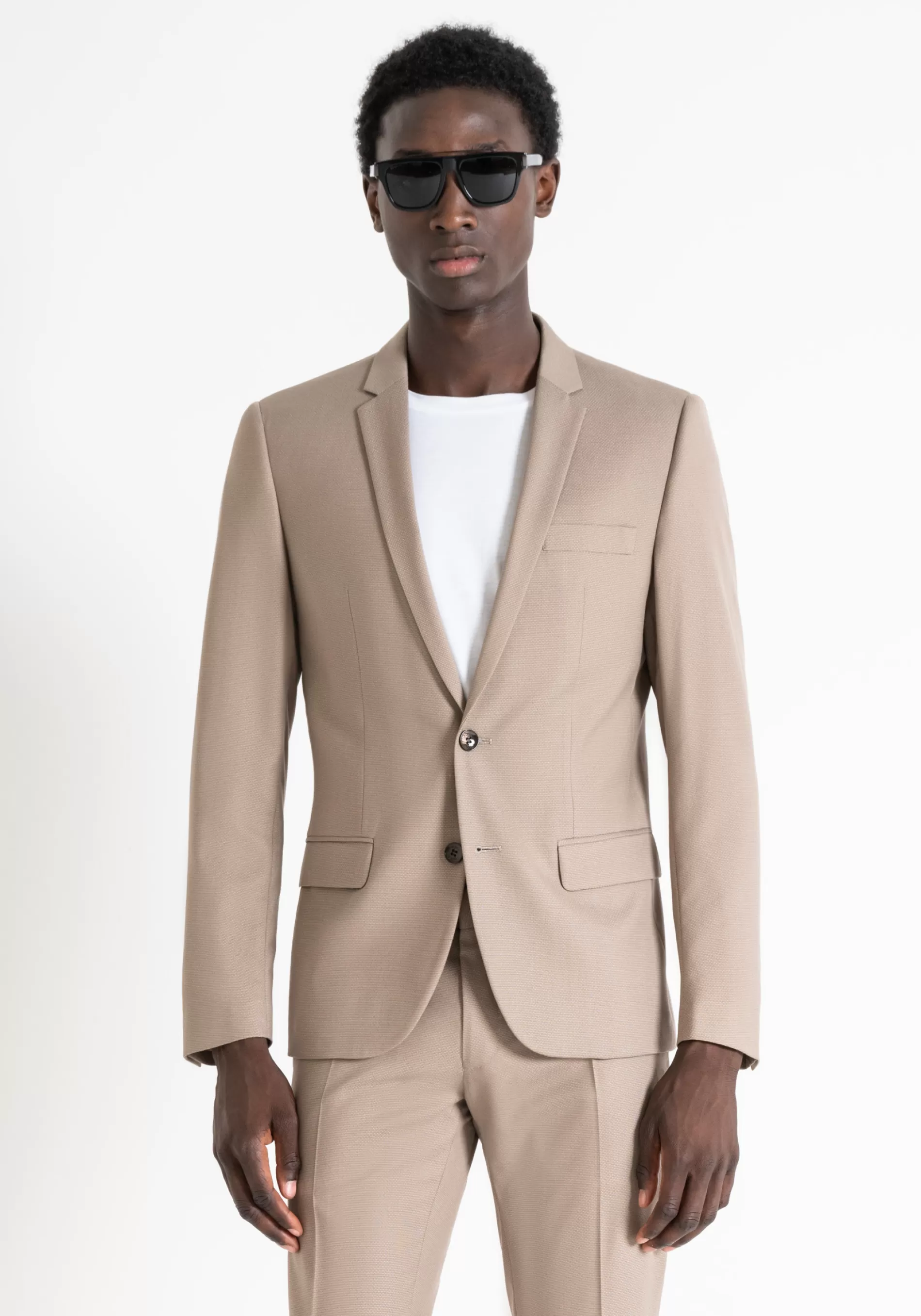 Cheap "BONNIE" SLIM FIT JACKET IN ELASTIC VISCOSE BLEND FABRIC WITH MICRO PATTERN Jackets and Gilet