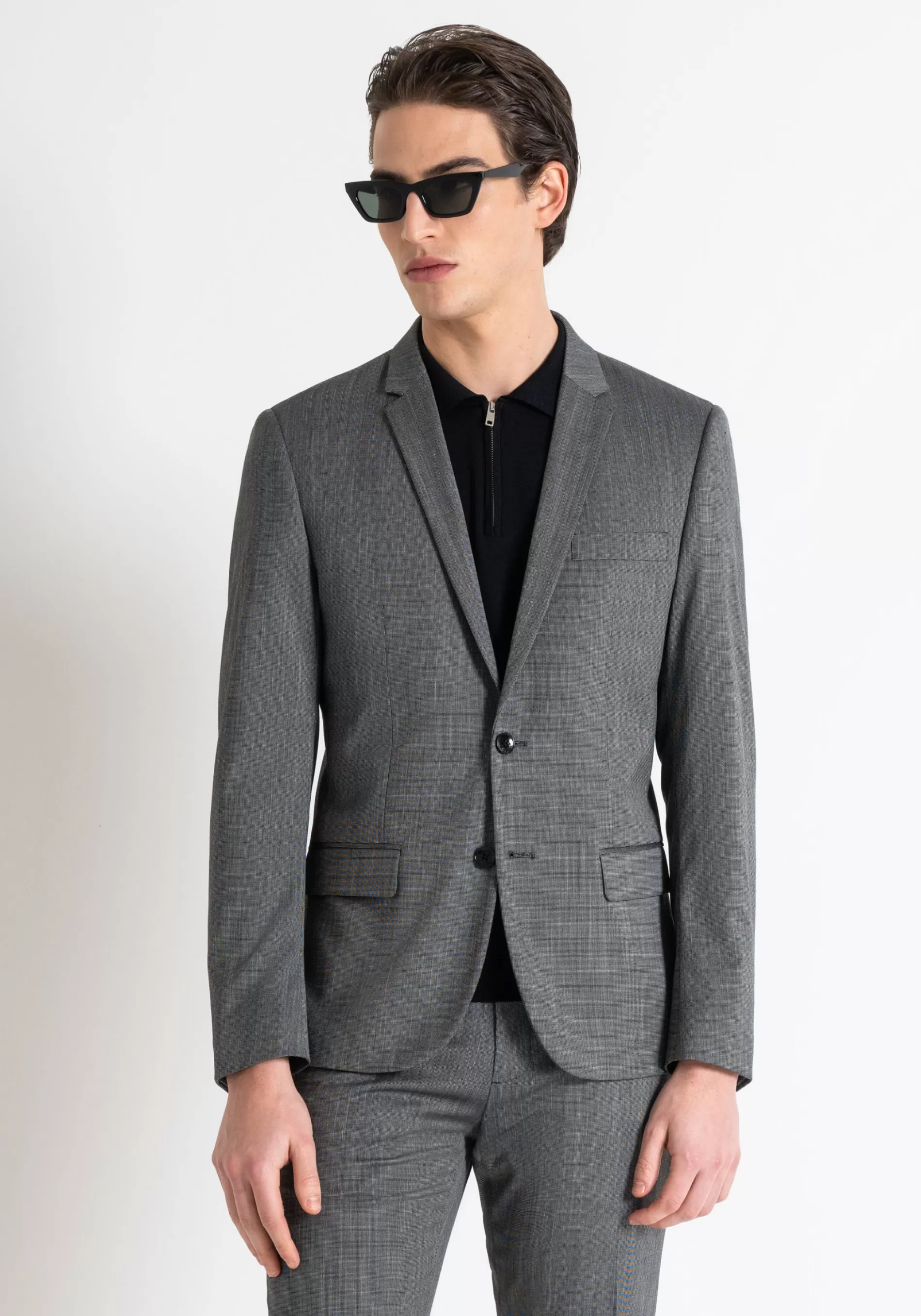 Sale "BONNIE" SLIM FIT JACKET IN ELASTIC VISCOSE BLEND FABRIC WITH MICRO PATTERN Jackets and Gilet