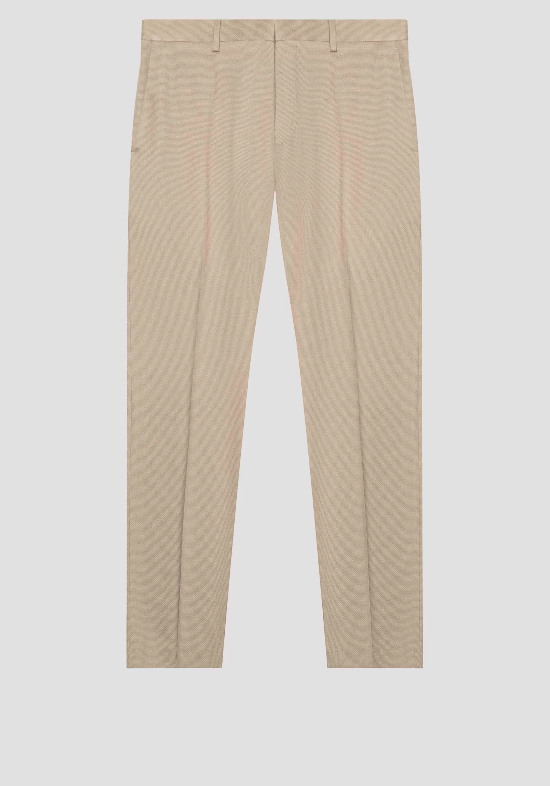 Outlet "BONNIE" SLIM FIT TROUSERS IN MICRO DESIGN ELASTIC VISCOSE BLEND FABRIC Trousers