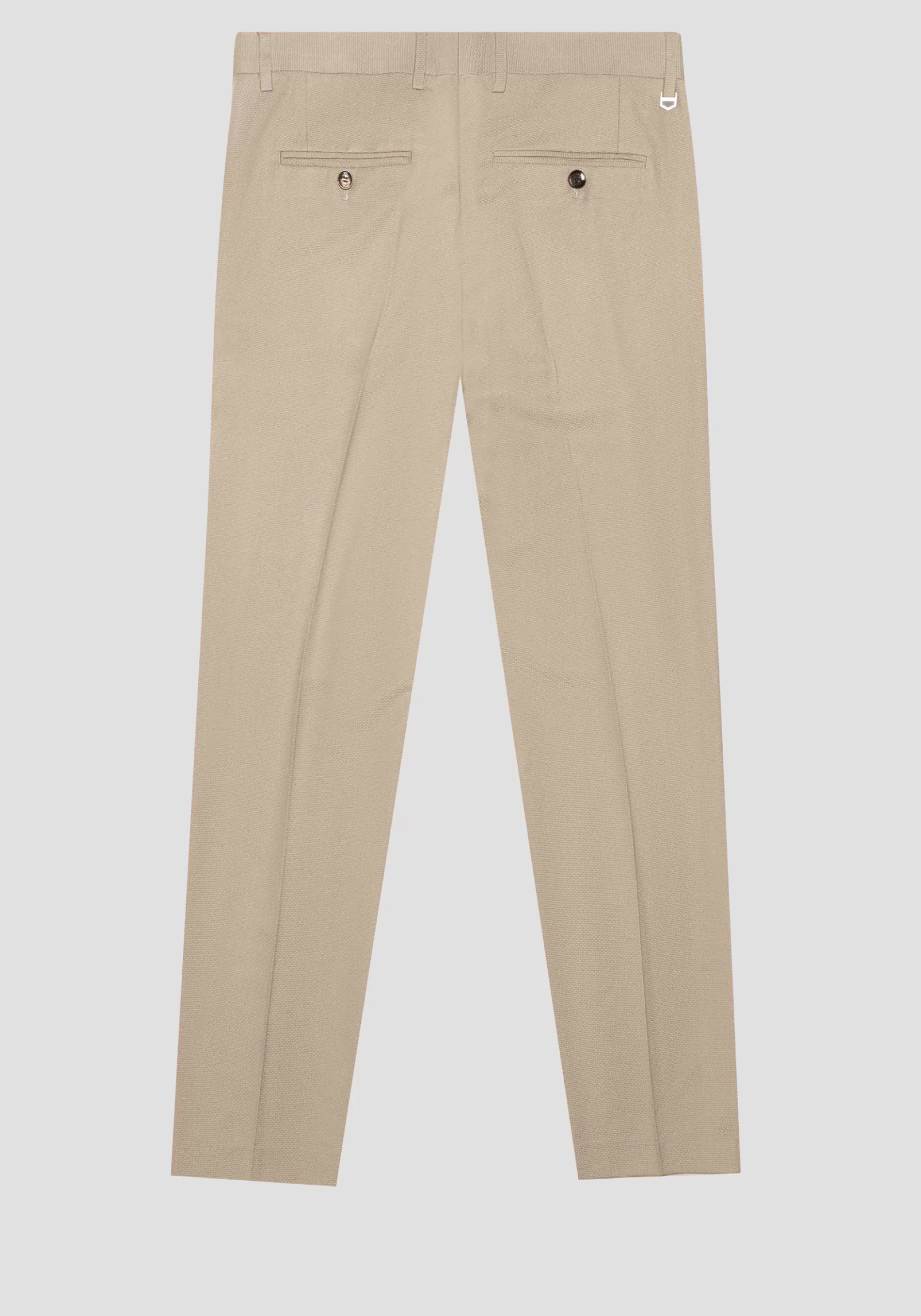 Outlet "BONNIE" SLIM FIT TROUSERS IN MICRO DESIGN ELASTIC VISCOSE BLEND FABRIC Trousers