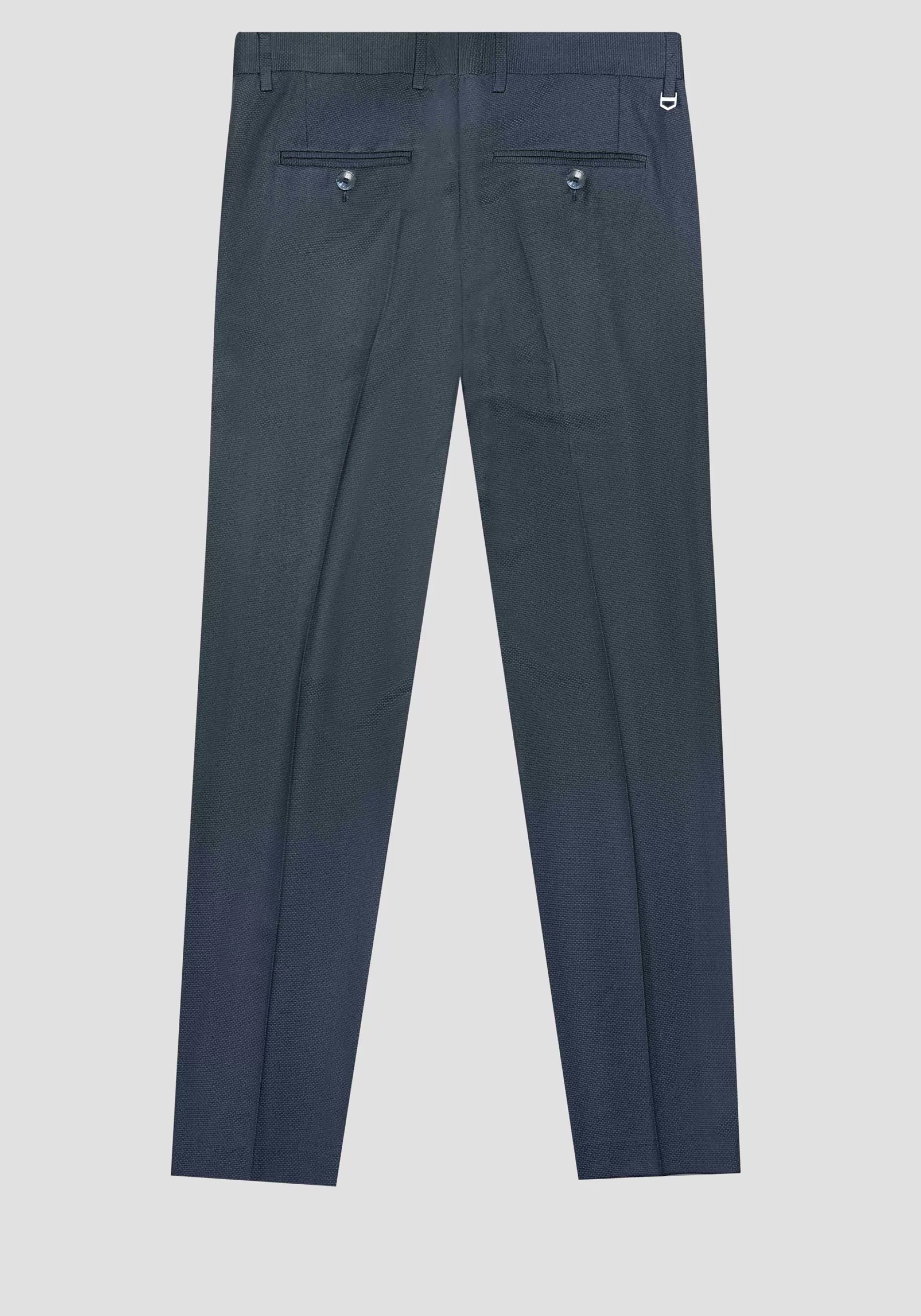 Clearance "BONNIE" SLIM FIT TROUSERS IN MICRO DESIGN ELASTIC VISCOSE BLEND FABRIC Trousers