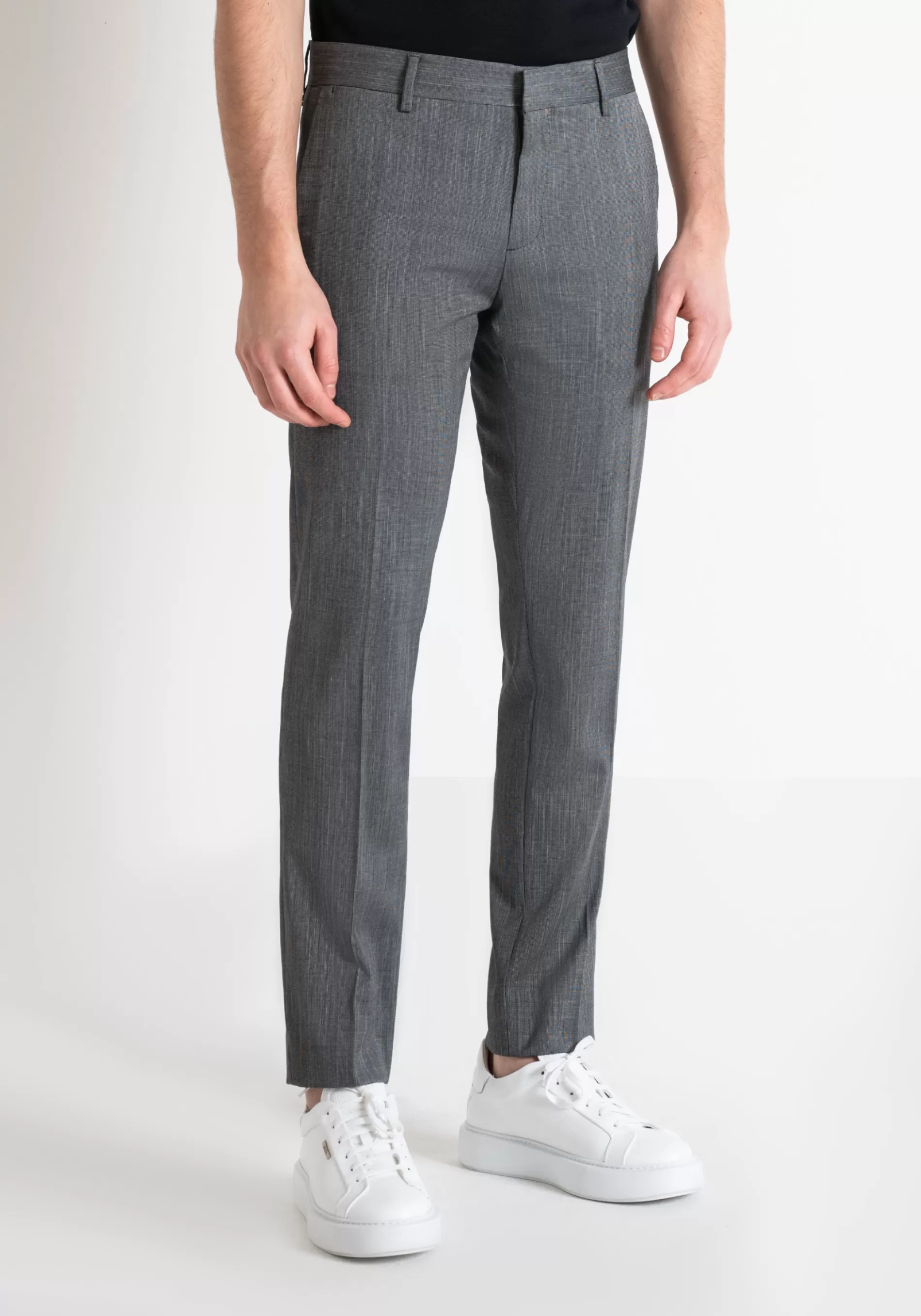 Best "BONNIE" SLIM FIT TROUSERS IN MICRO DESIGN ELASTIC VISCOSE BLEND FABRIC Trousers