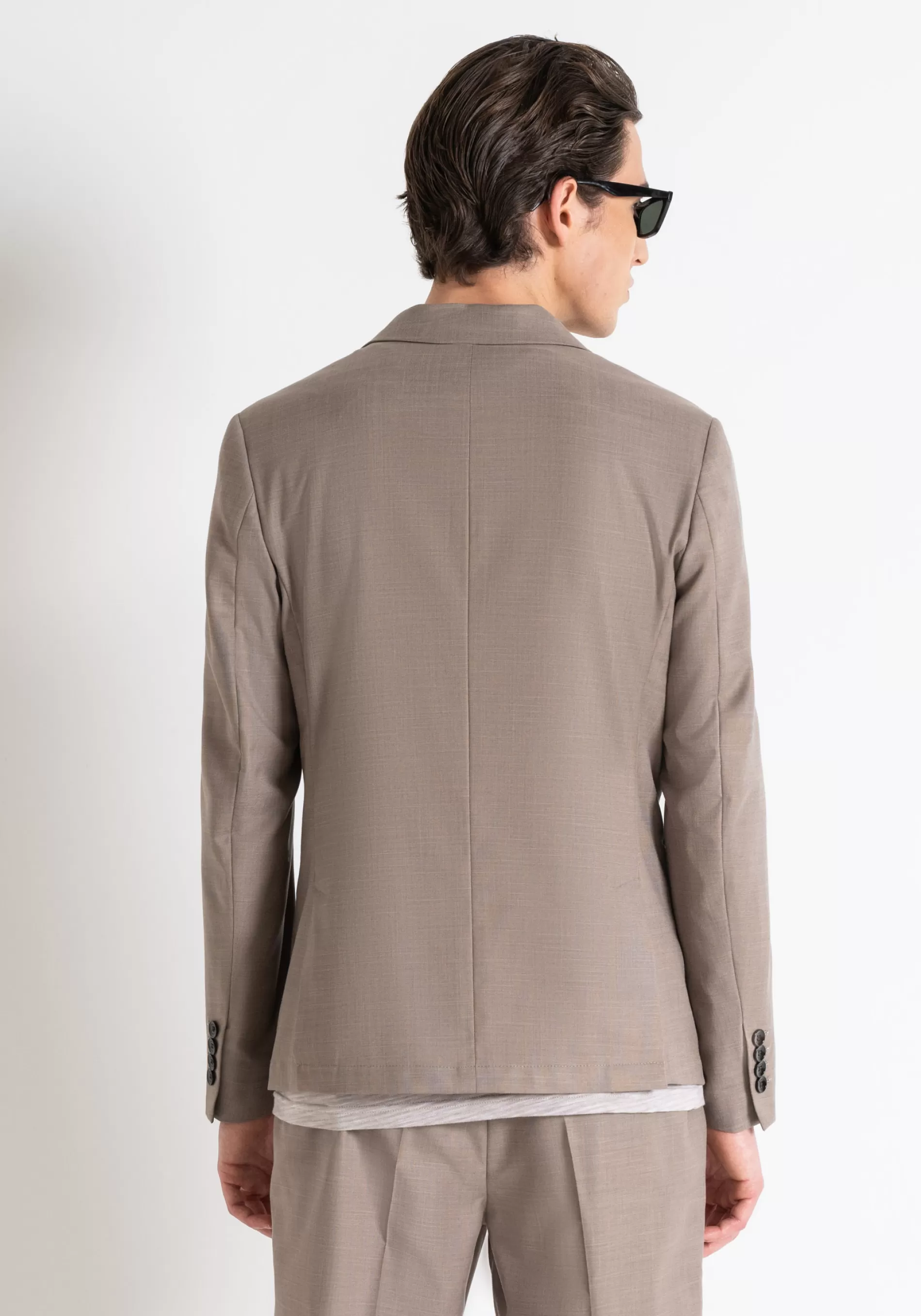 Store "FRIDA" SLIM FIT JACKET IN FLAME EFFECT ELASTIC VISCOSE BLEND FABRIC Jackets and Gilet