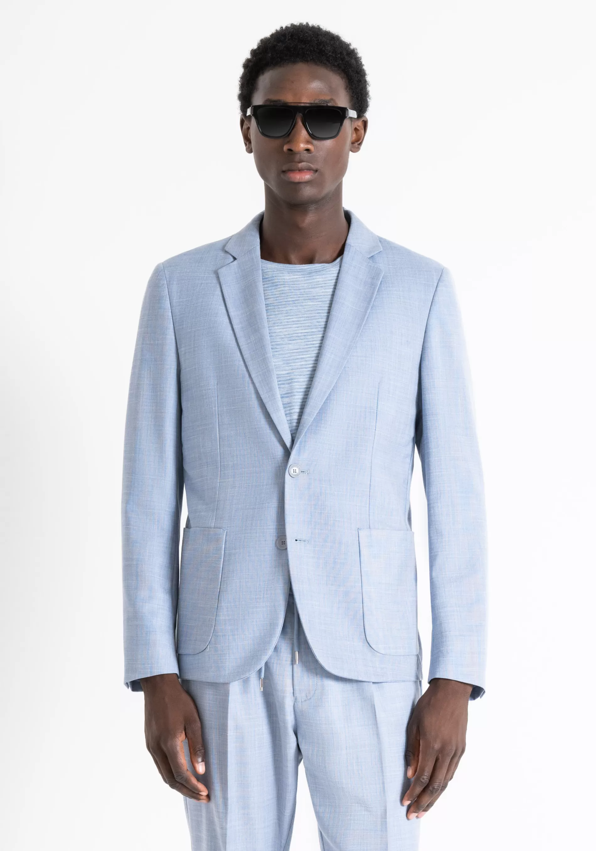 Store "FRIDA" SLIM FIT JACKET IN STRETCH VISCOSE BLEND FABRIC WITH SLUB EFFECT Jackets and Gilet