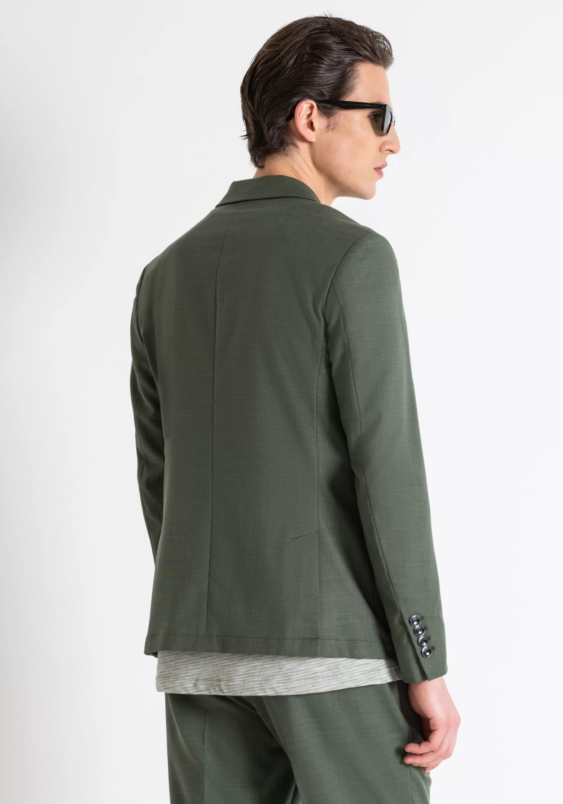 Best Sale "FRIDA" SLIM FIT JACKET IN STRETCH VISCOSE BLEND FABRIC WITH SLUB EFFECT Jackets and Gilet