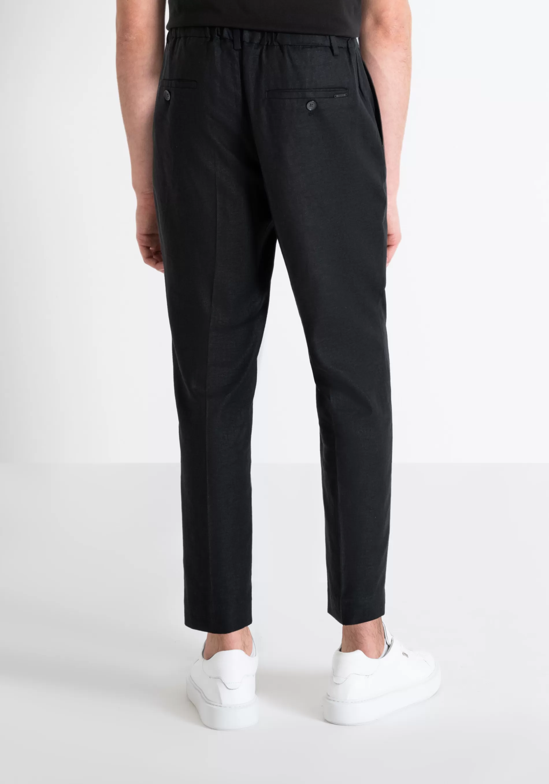 Best "GUSTAF" CARROT FIT TROUSERS IN VISCOSE LINEN FABRIC Trousers