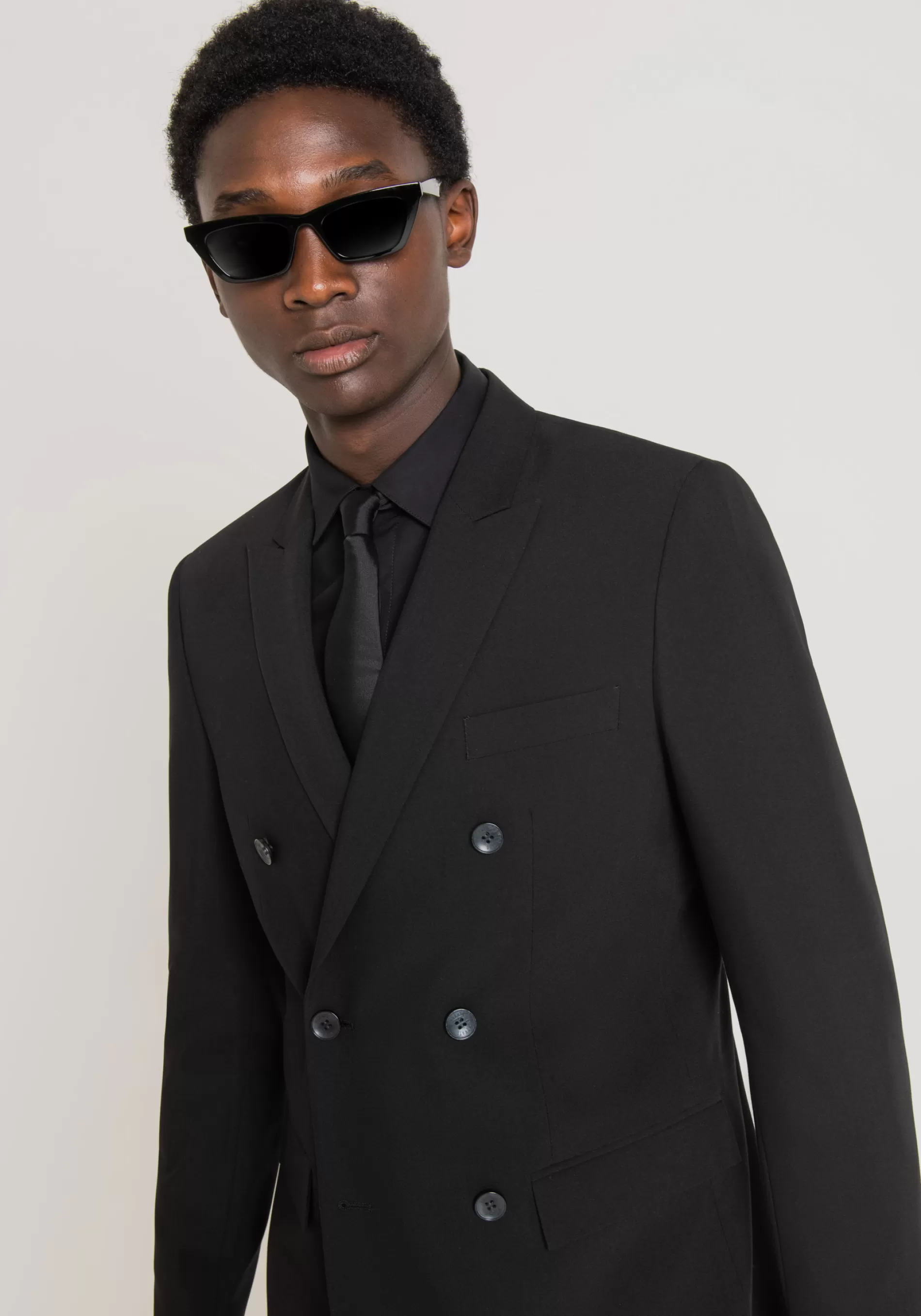 Hot "KATE" SLIM FIT DOUBLE-BREASTED JACKET IN AN ELASTIC VISCOSE BLEND FABRIC Jackets and Gilet