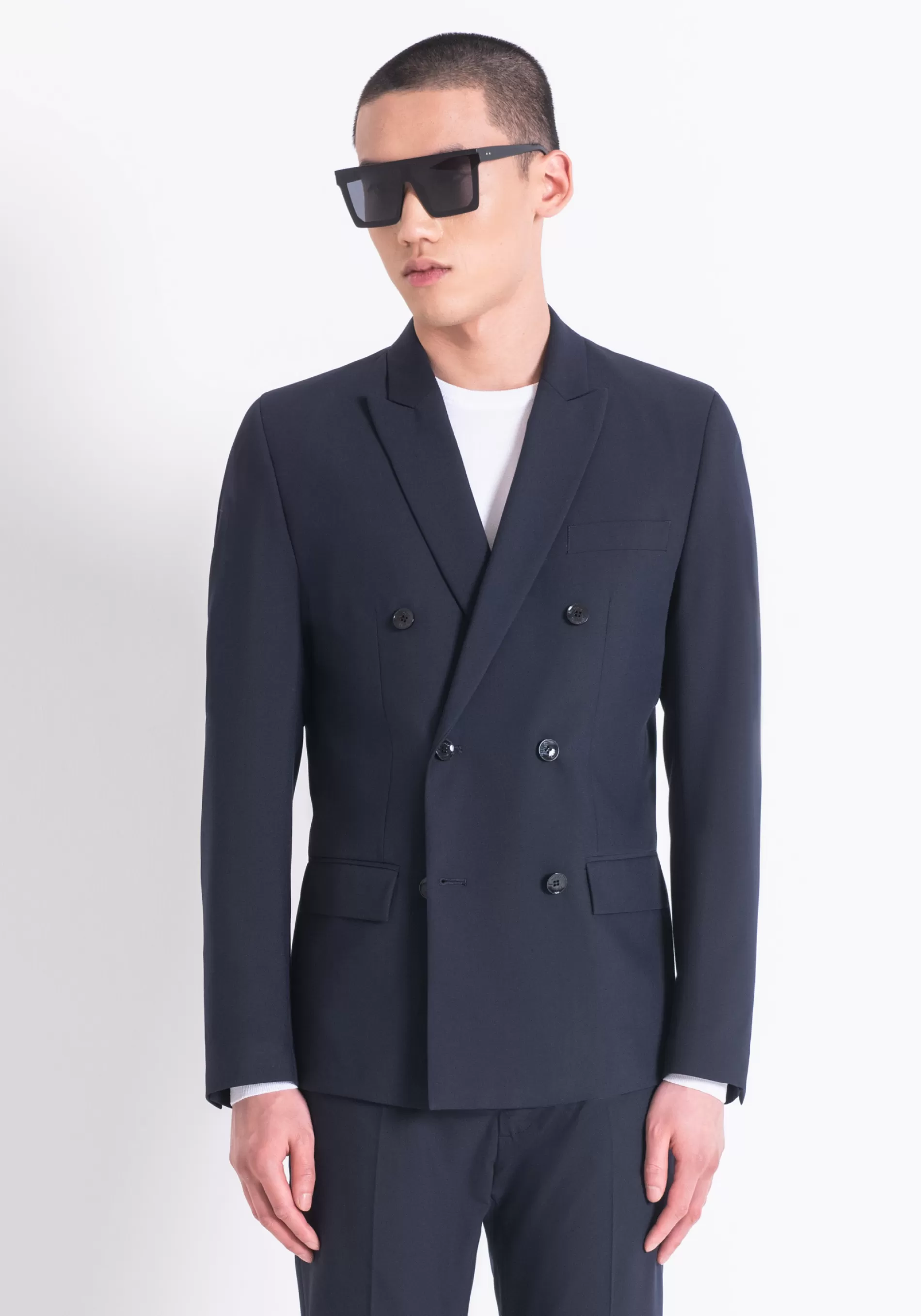 Clearance "KATE" SLIM FIT JACKET IN ELASTIC VISCOSE BLEND FABRIC Jackets and Gilet