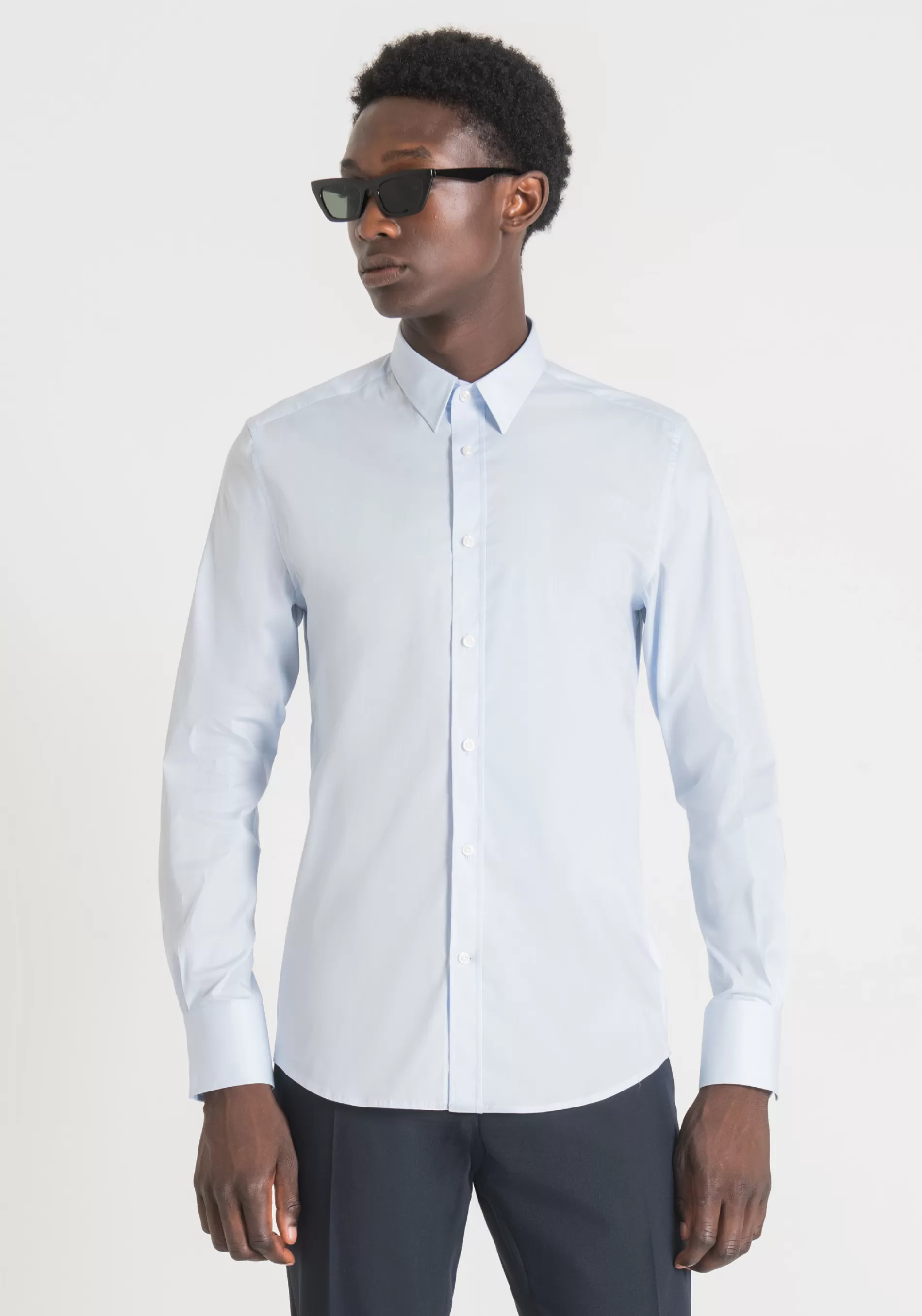 Cheap "MILANO" SUPER-SLIM-FIT SHIRT IN COOL STRETCH-COTTON-BLEND POPLIN Shirts