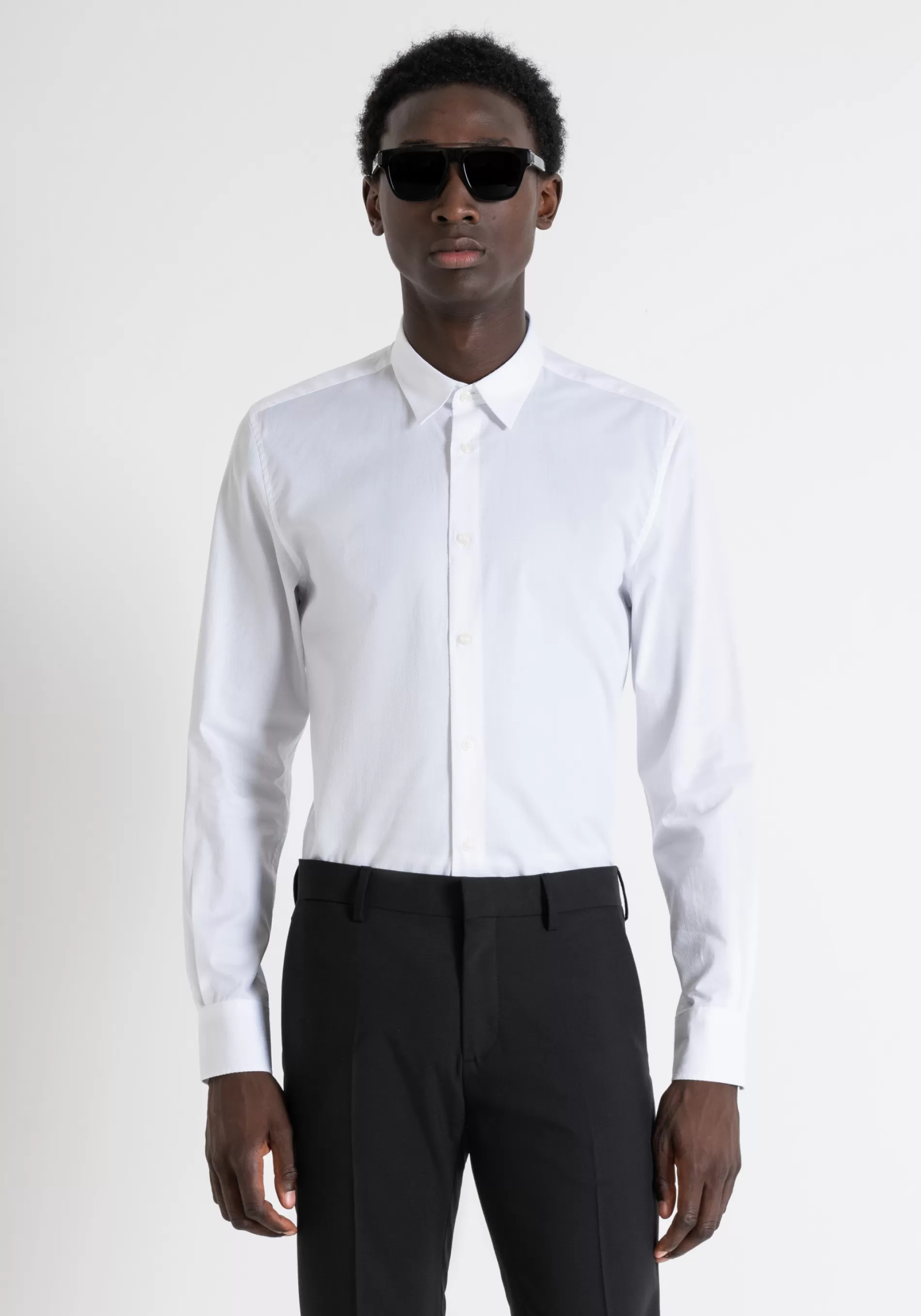 Discount "NAPOLI" SLIM FIT SHIRT IN JACQUARD COTTON FABRIC Shirts