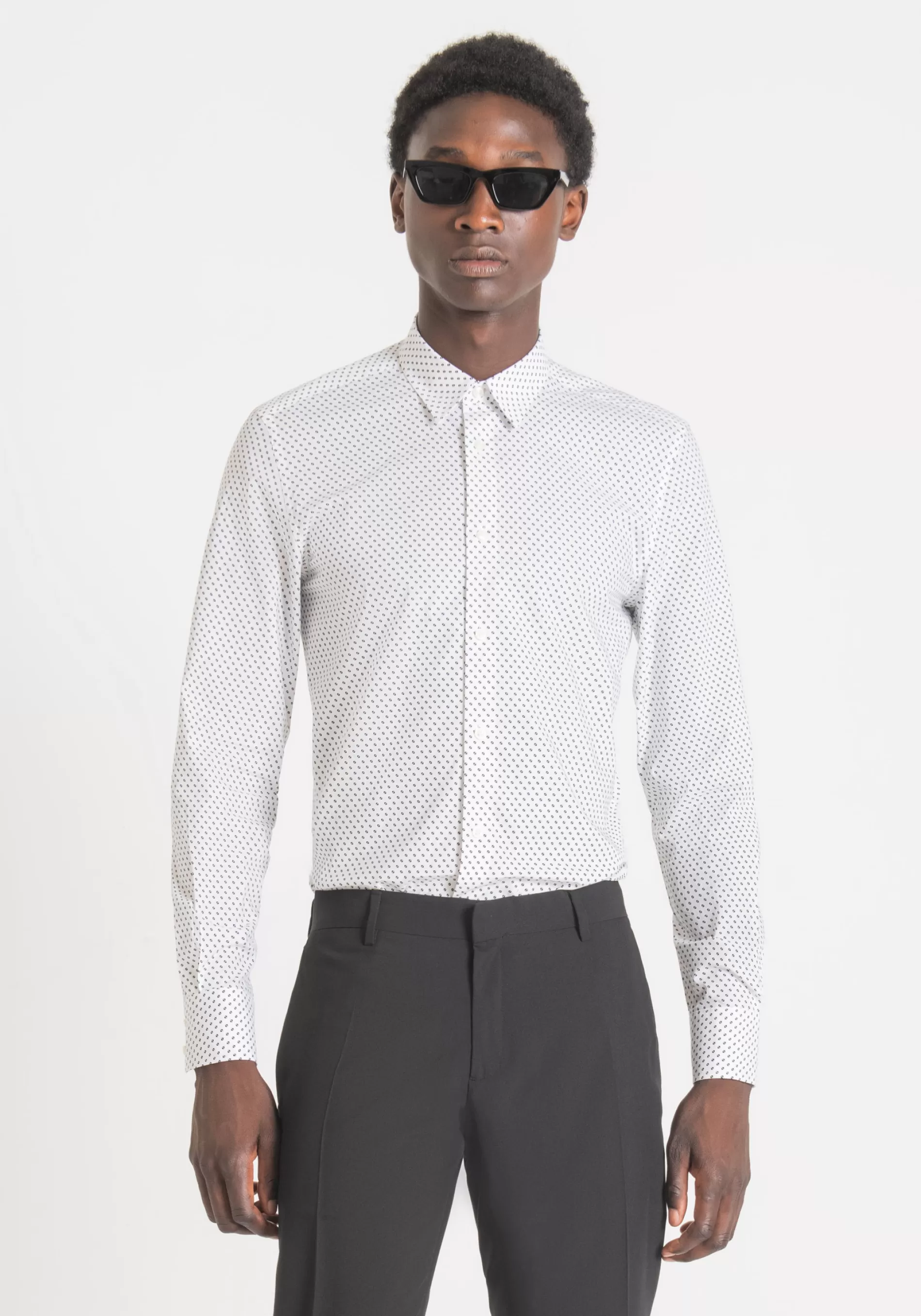 Store "NAPOLI" SLIM FIT SHIRT IN PURE PRINTED COTTON Shirts