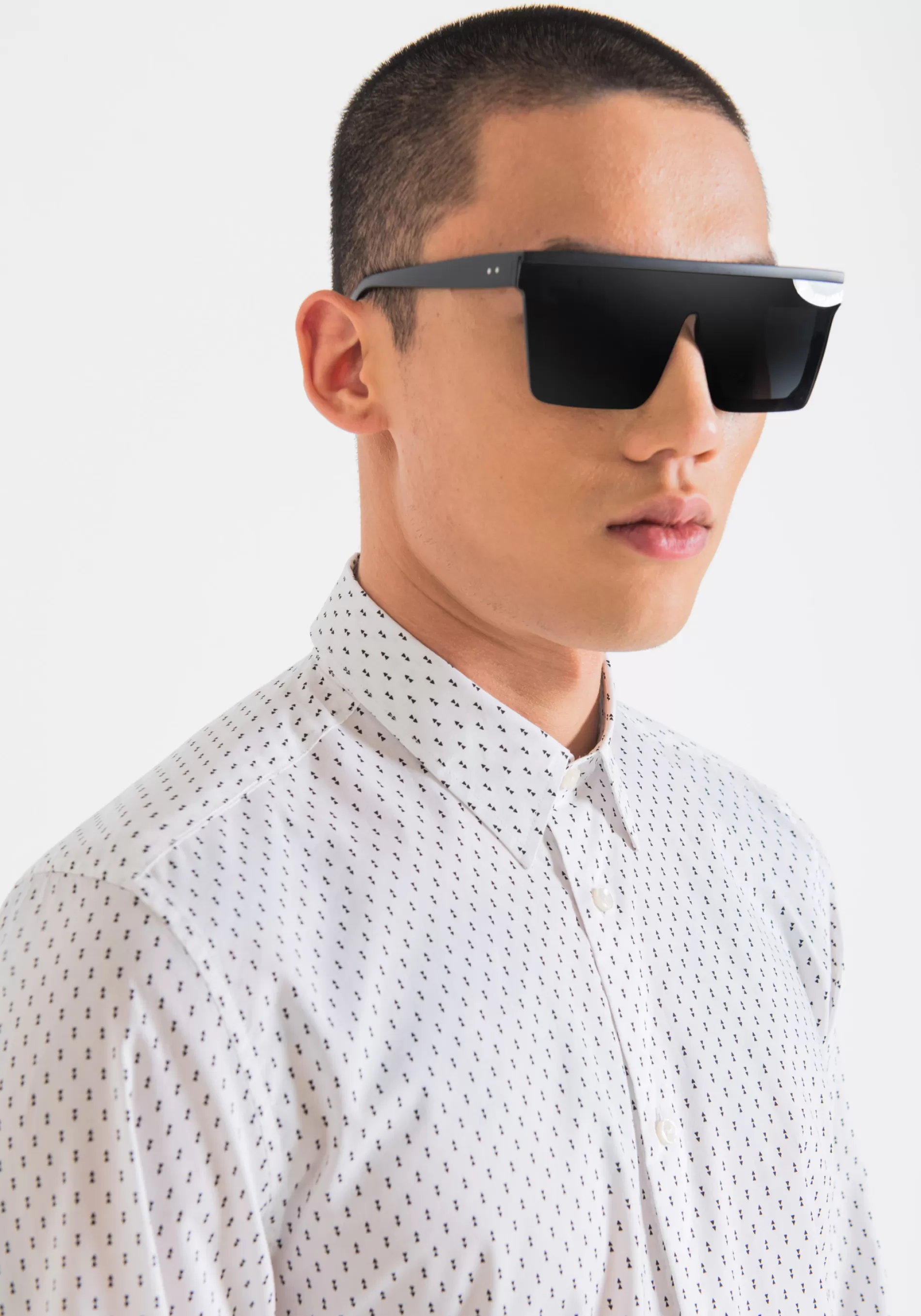 Fashion "NAPOLI" SLIM FIT SHIRT IN SOFT-FEEL COTTON WITH ALL-OVER MICRO PRINT Shirts