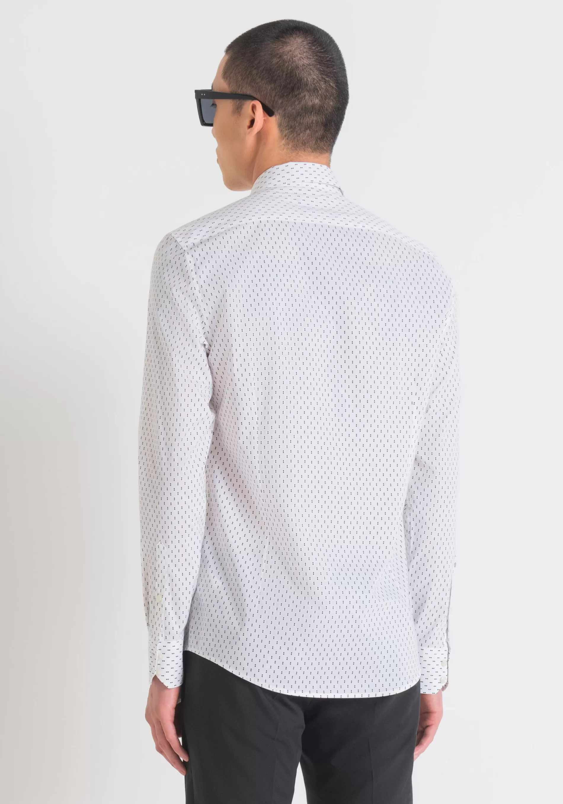 Fashion "NAPOLI" SLIM FIT SHIRT IN SOFT-FEEL COTTON WITH ALL-OVER MICRO PRINT Shirts