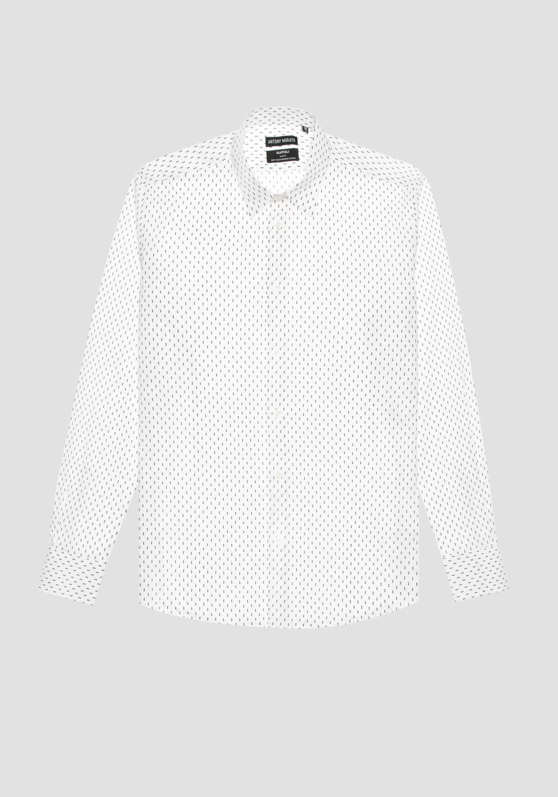 Fashion "NAPOLI" SLIM FIT SHIRT IN SOFT-FEEL COTTON WITH ALL-OVER MICRO PRINT Shirts
