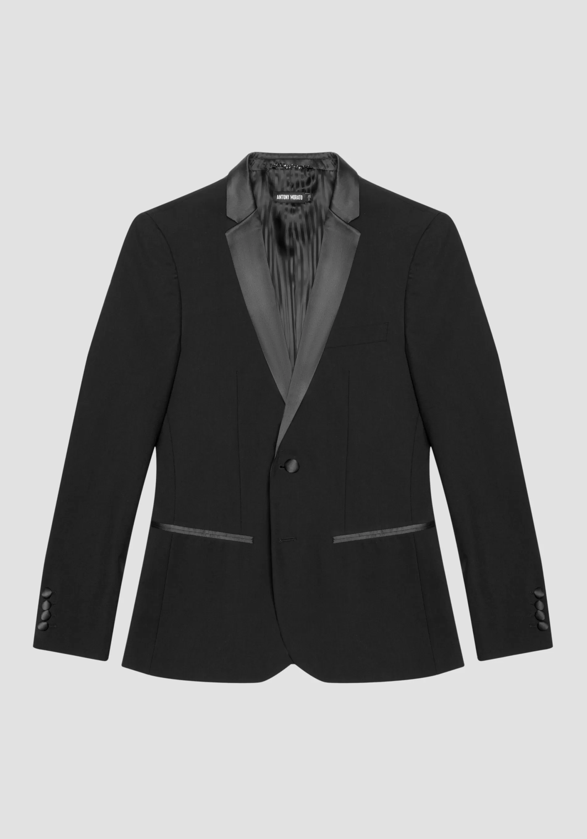 Hot "NINA" SLIM FIT JACKET IN STRETCH VISCOSE BLEND FABRIC WITH SATIN DETAILS Jackets and Gilet