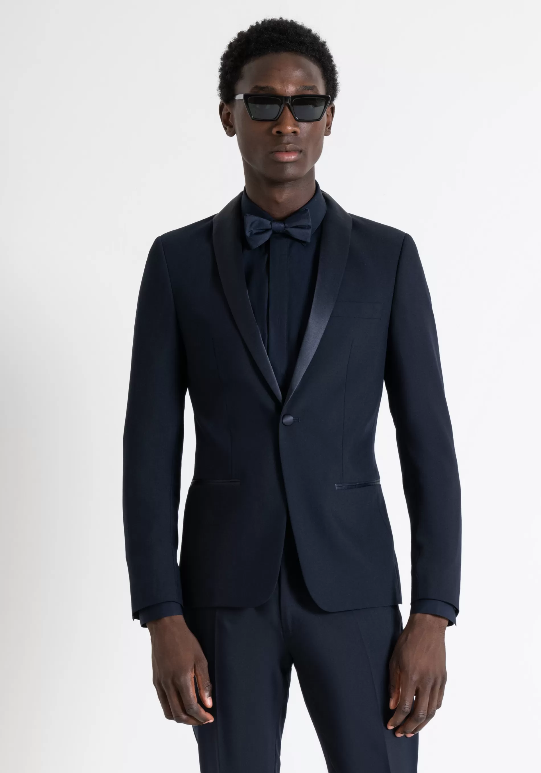 Best "ROXANNE" SLIM FIT JACKET IN ELASTIC VISCOSE BLEND FABRIC WITH SATIN CONTRAST Jackets and Gilet