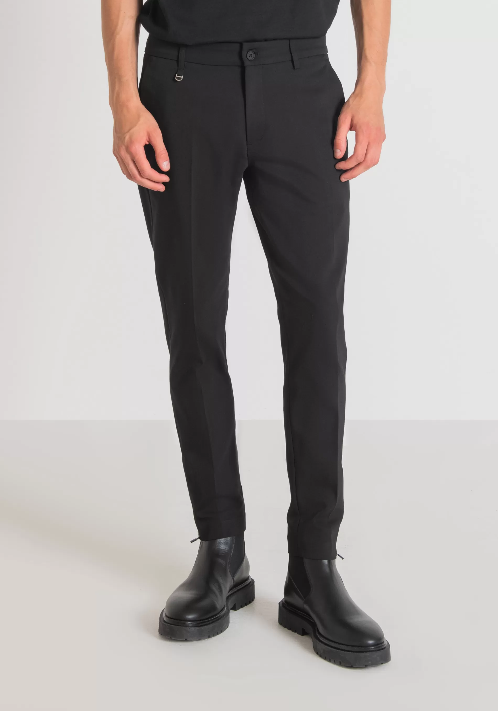 Outlet "THOM" SKINNY FIT TROUSERS IN STRETCH COTTON BLEND WITH ZIP ON THE BOTTOM Trousers
