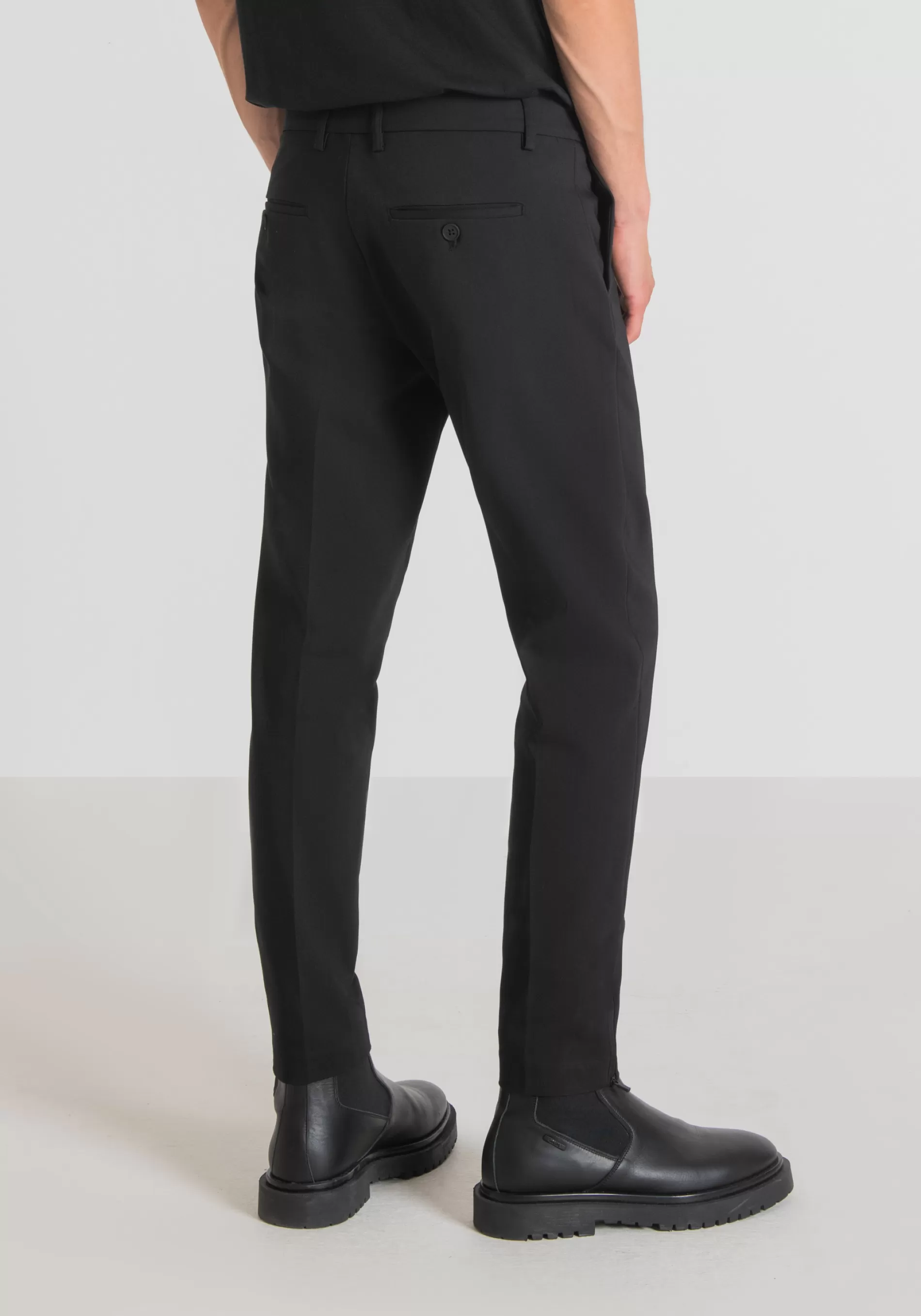 Outlet "THOM" SKINNY FIT TROUSERS IN STRETCH COTTON BLEND WITH ZIP ON THE BOTTOM Trousers