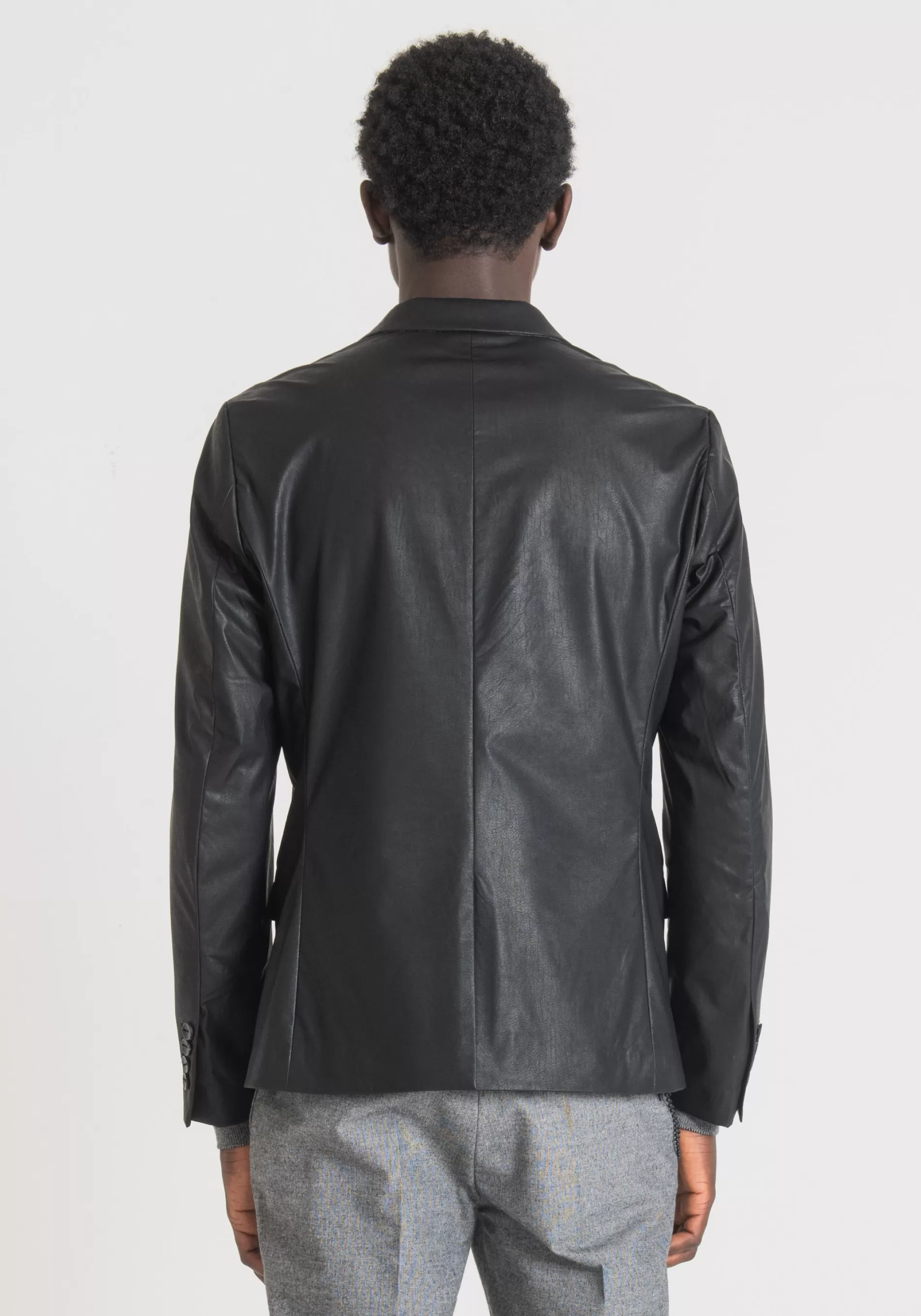 Hot "ZELDA" SLIM FIT JACKET IN FAUX LEATHER FABRIC Jackets and Gilet