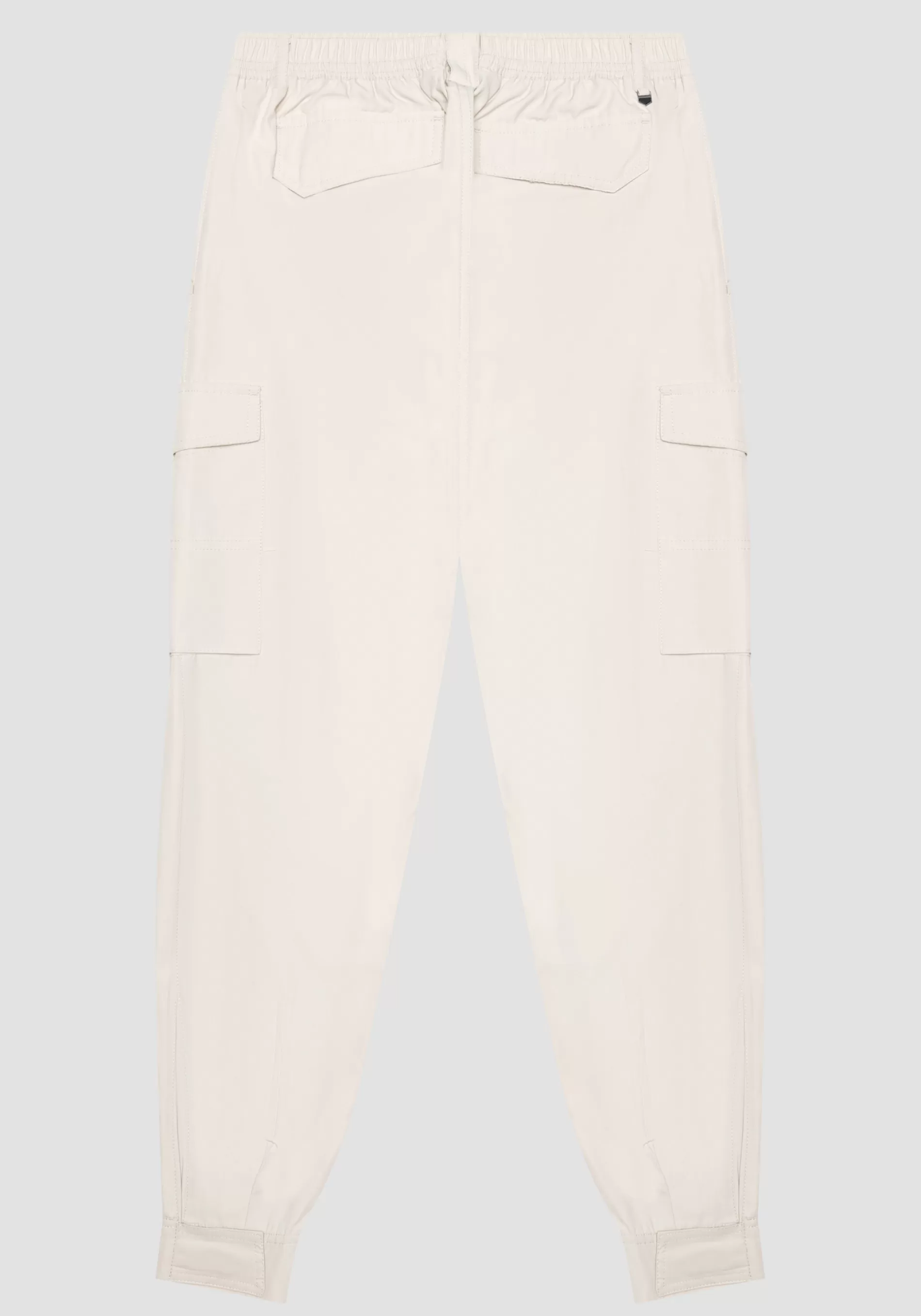 Best Sale REGULAR FIT CARGO TROUSERS IN COTTON BLEND WITH ELASTICATED WAISTBAND AND VELCRO CLOSURE AT THE BOTTOM Trousers