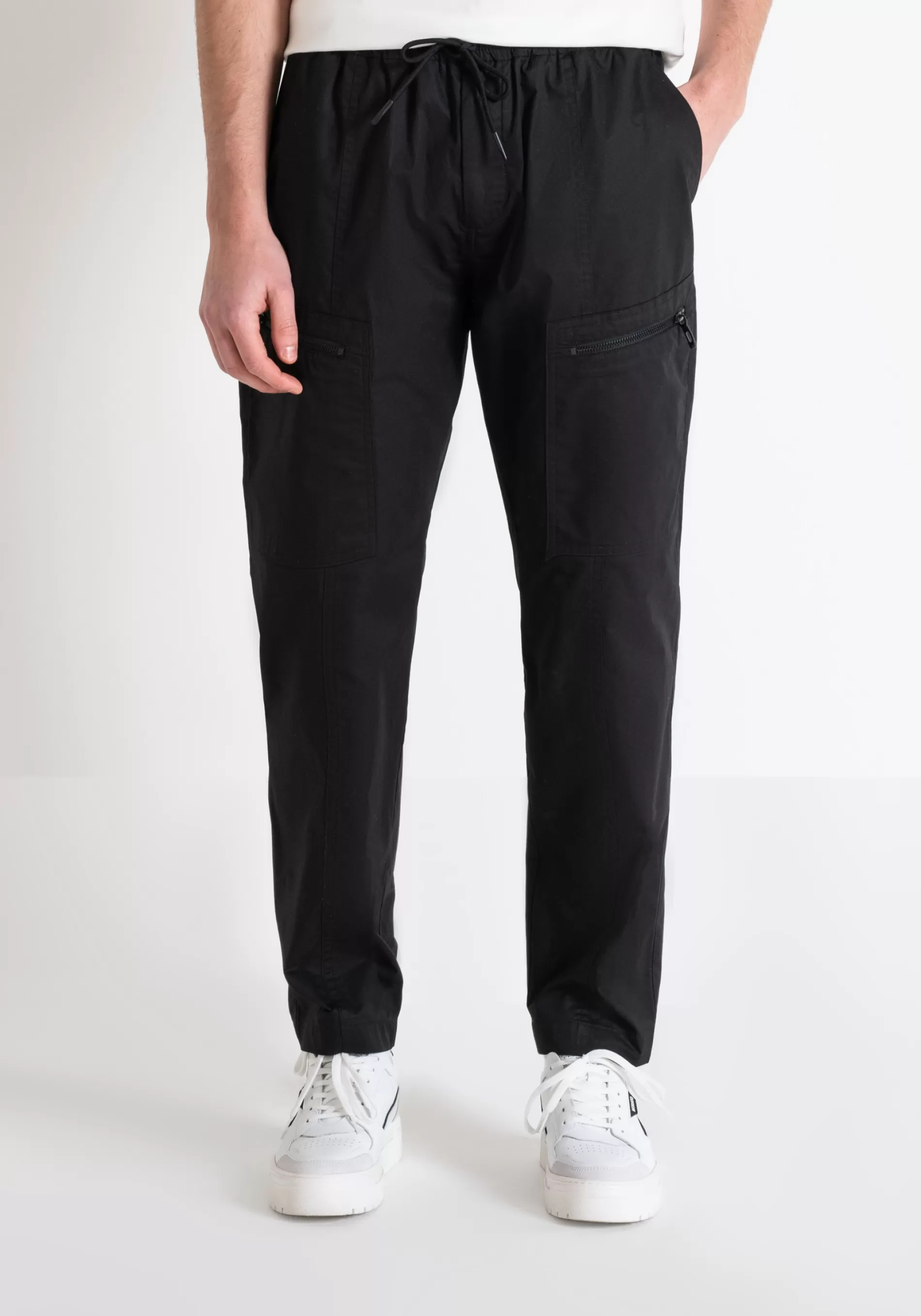 Hot REGULAR FIT CARGO TROUSERS IN COTTON TWILL WITH ZIPPERED POCKETS AND LOGO PATCH Trousers