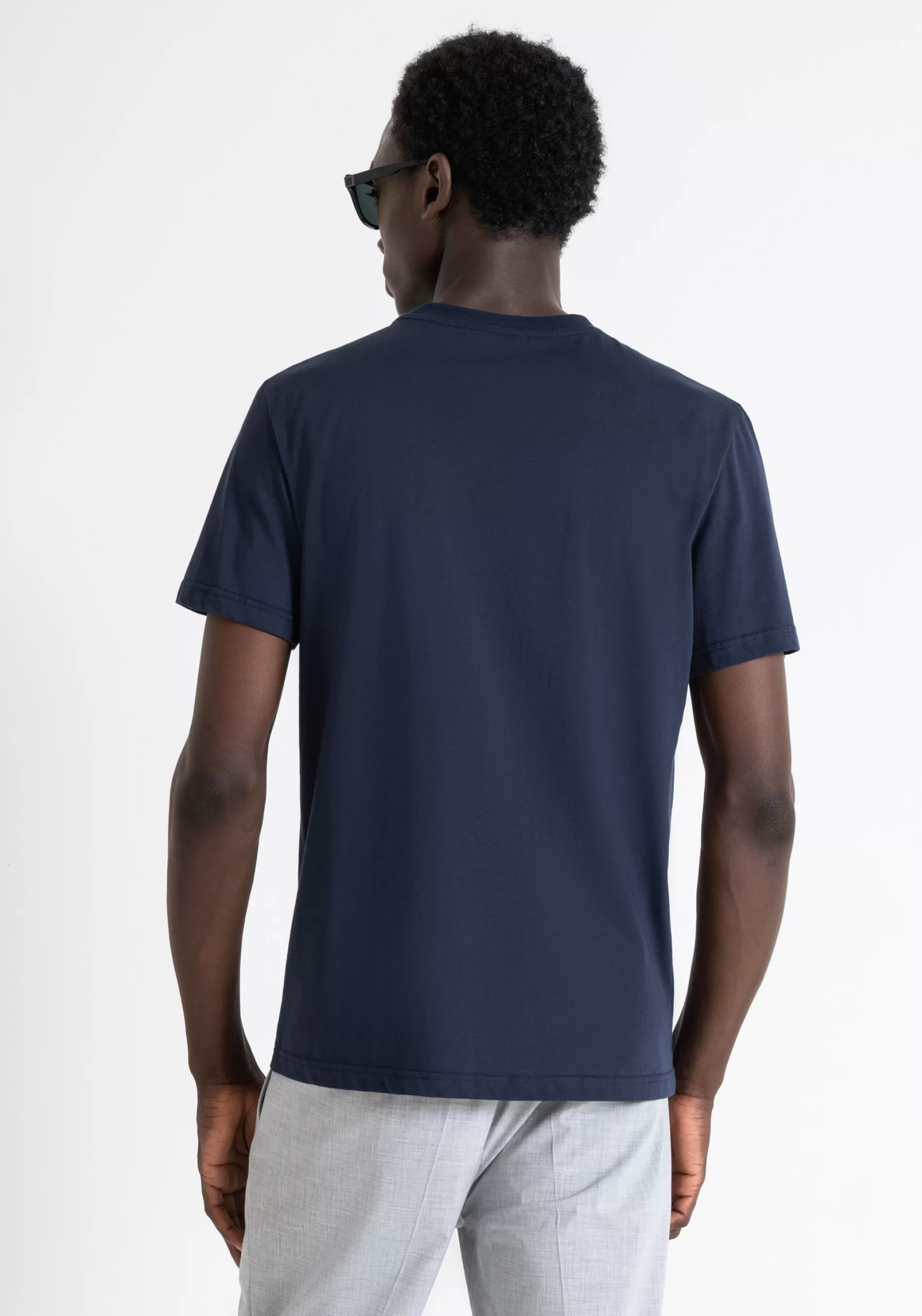 Hot REGULAR FIT COTTON T-SHIRT WITH MATT PLASTIC PRINT AND INJECTION-MOLDED LOGO WITH PRISM EFFECT T-shirts and Polo
