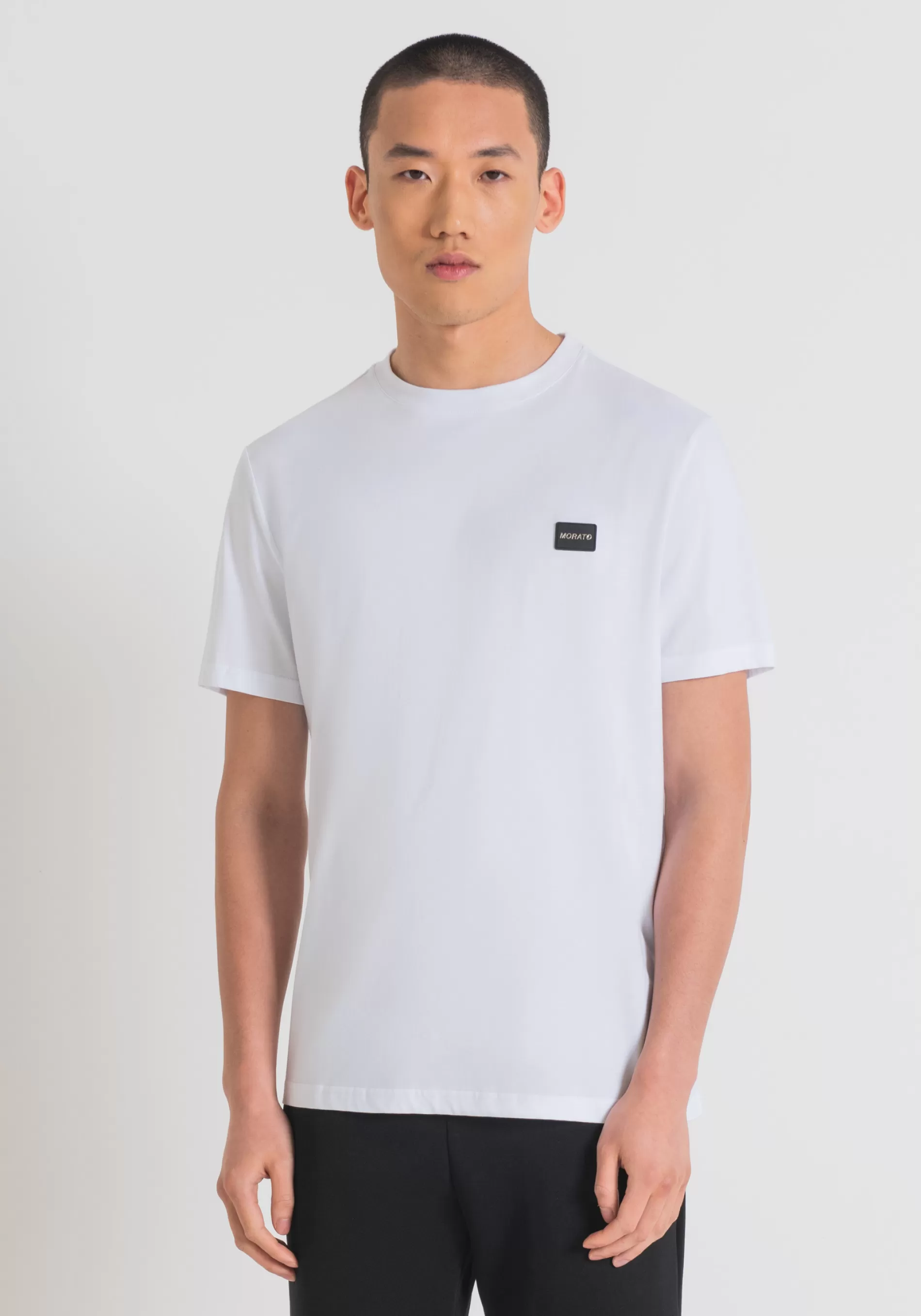 Flash Sale REGULAR FIT COTTON T-SHIRT WITH RUBBERISED PLAQUE AND METAL LOGO T-shirts and Polo