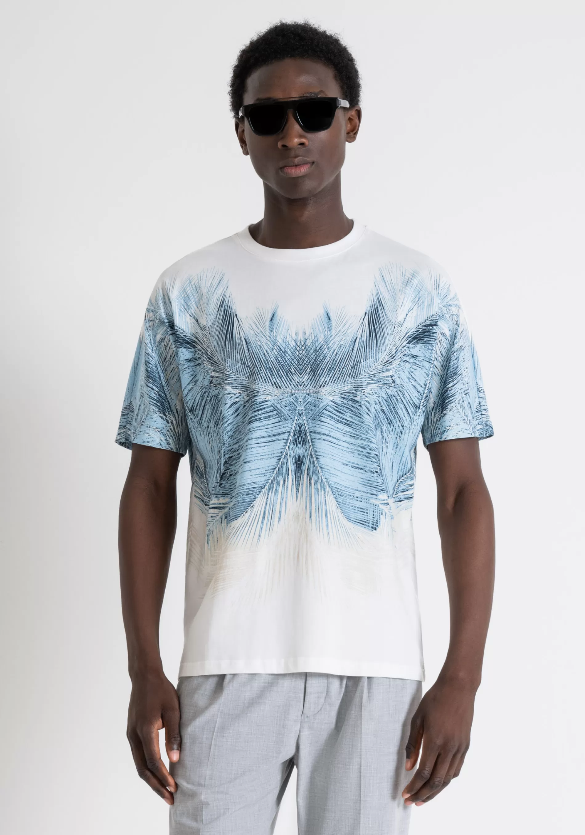 Best Sale REGULAR FIT COTTON T-SHIRT WITH WATER-BASED PRINT AND INJECTION-MOLDED LOGO EMBOSSED PRINT T-shirts and Polo