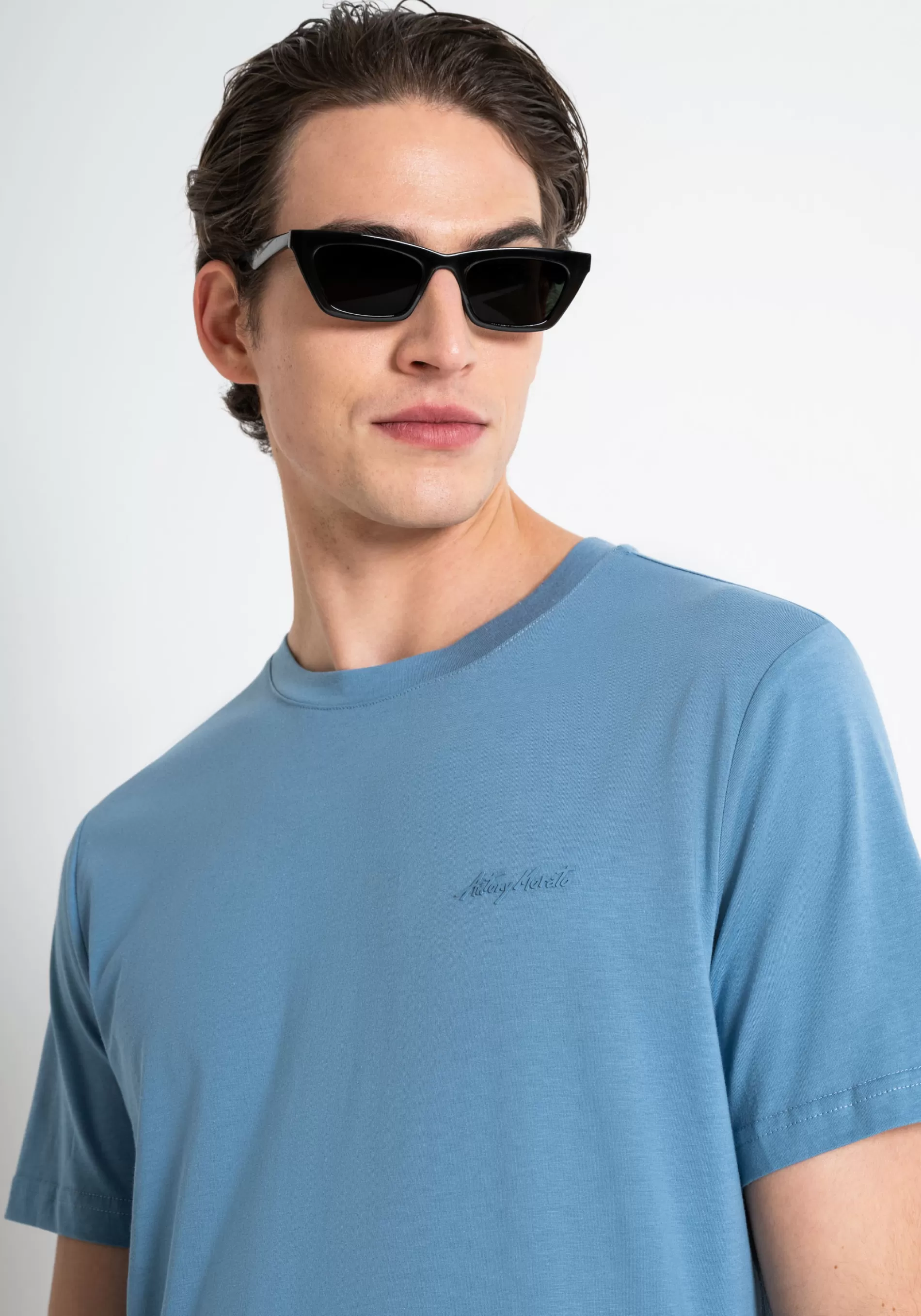 Online REGULAR FIT COTTON VISCOSE T-SHIRT WITH INJECTION-MOLDED RUBBERIZED LOGO PRINT T-shirts and Polo
