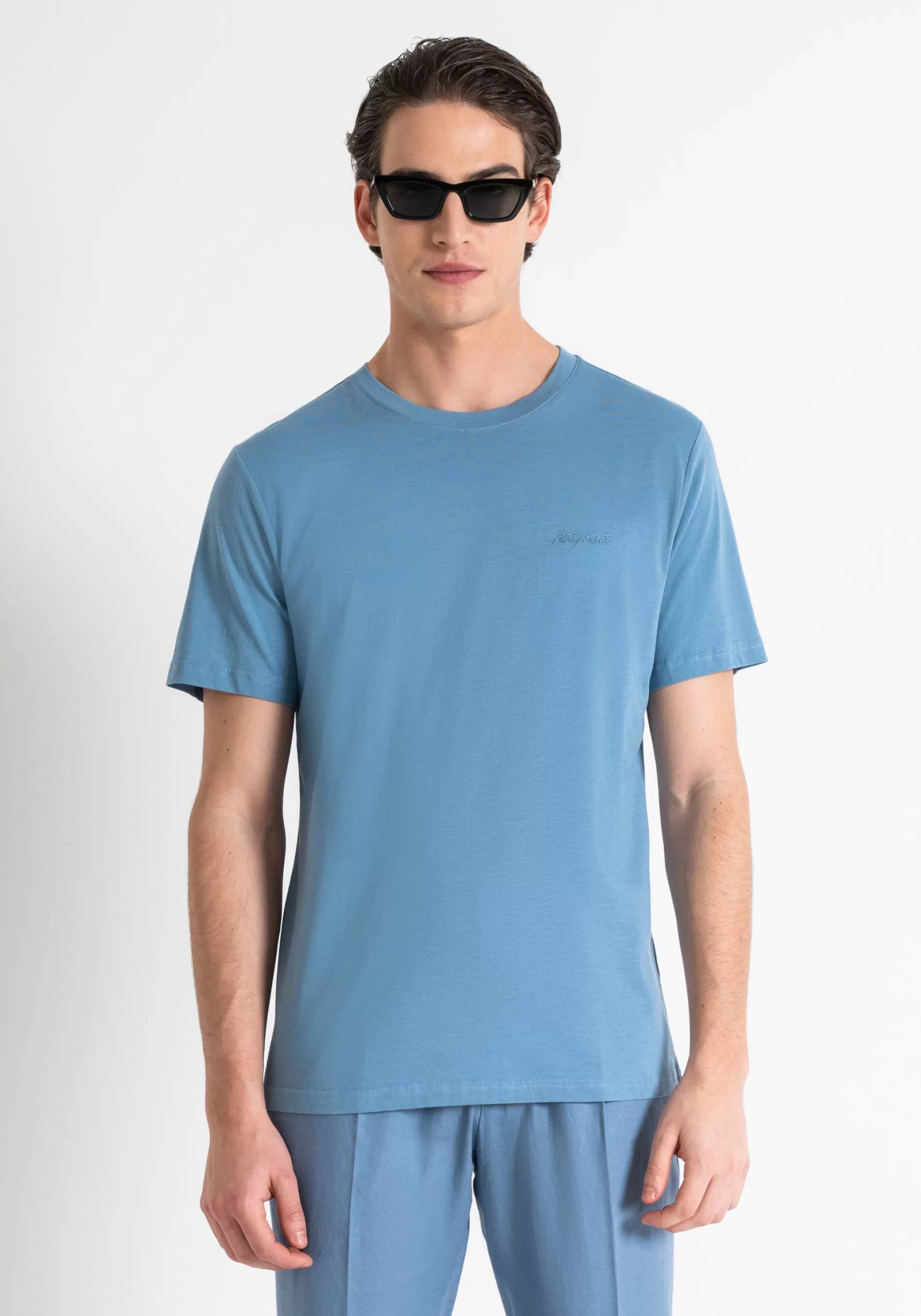 Online REGULAR FIT COTTON VISCOSE T-SHIRT WITH INJECTION-MOLDED RUBBERIZED LOGO PRINT T-shirts and Polo