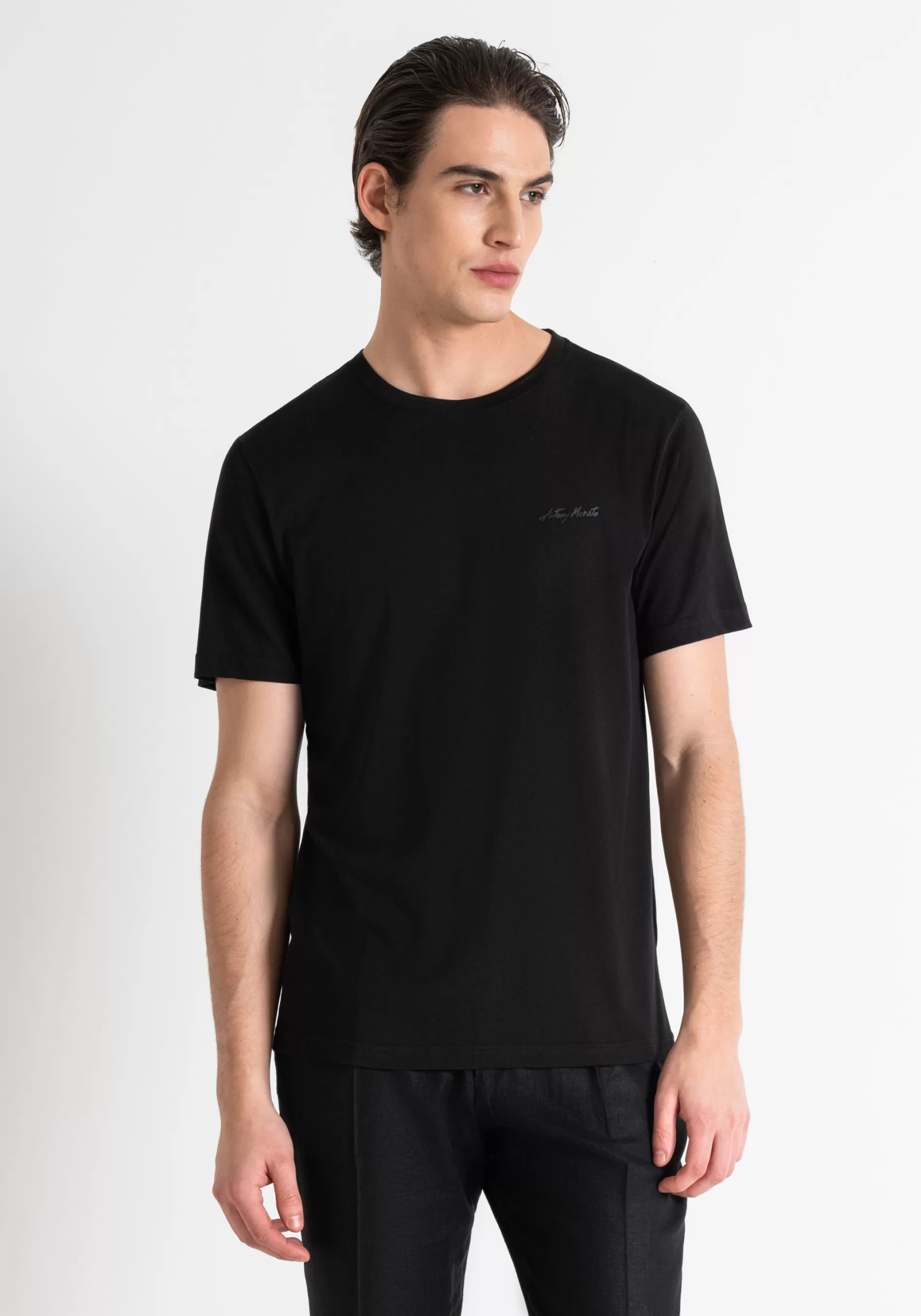 Cheap REGULAR FIT COTTON VISCOSE T-SHIRT WITH INJECTION-MOLDED RUBBERIZED LOGO PRINT T-shirts and Polo