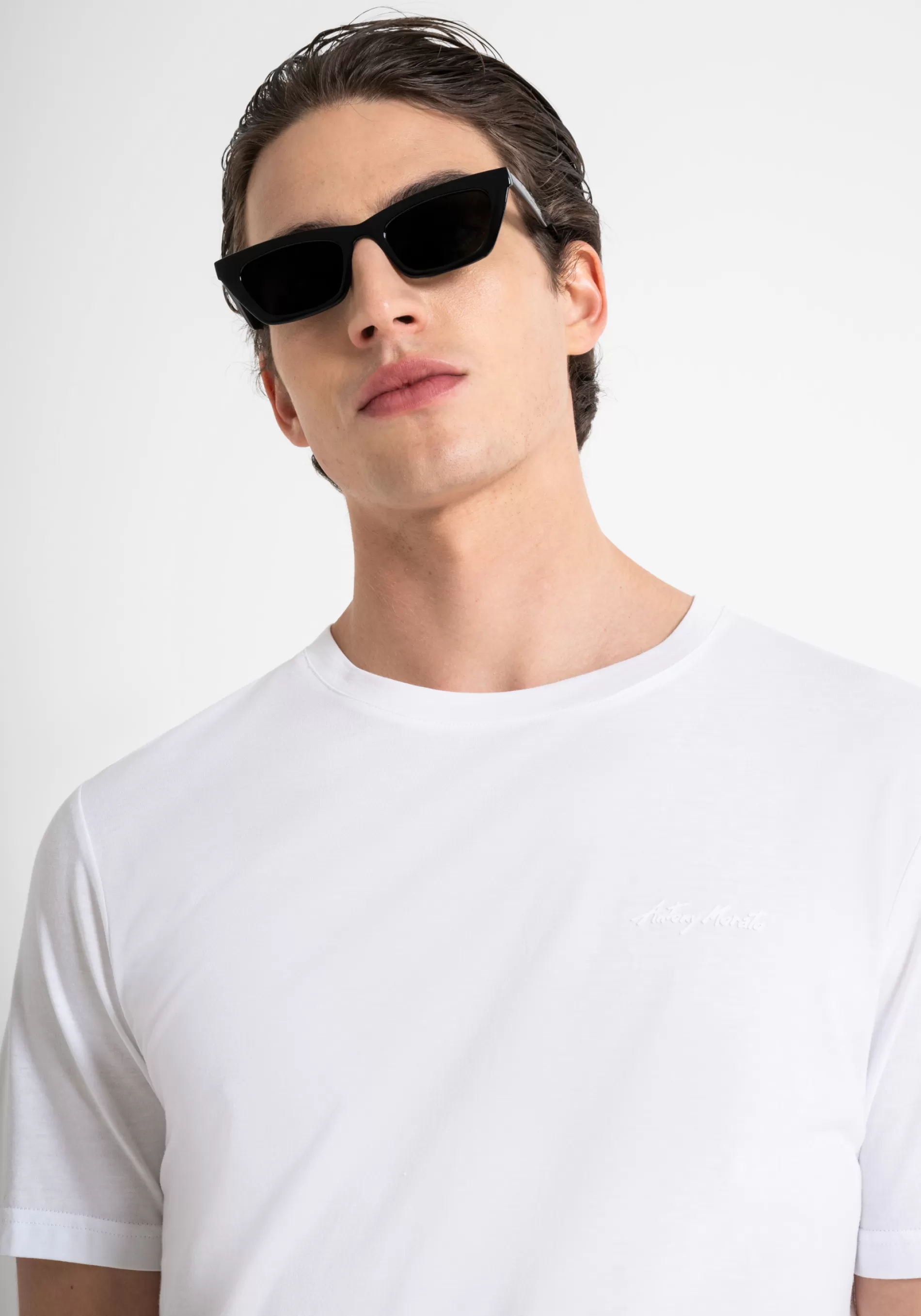 Outlet REGULAR FIT COTTON VISCOSE T-SHIRT WITH INJECTION-MOLDED RUBBERIZED LOGO PRINT T-shirts and Polo