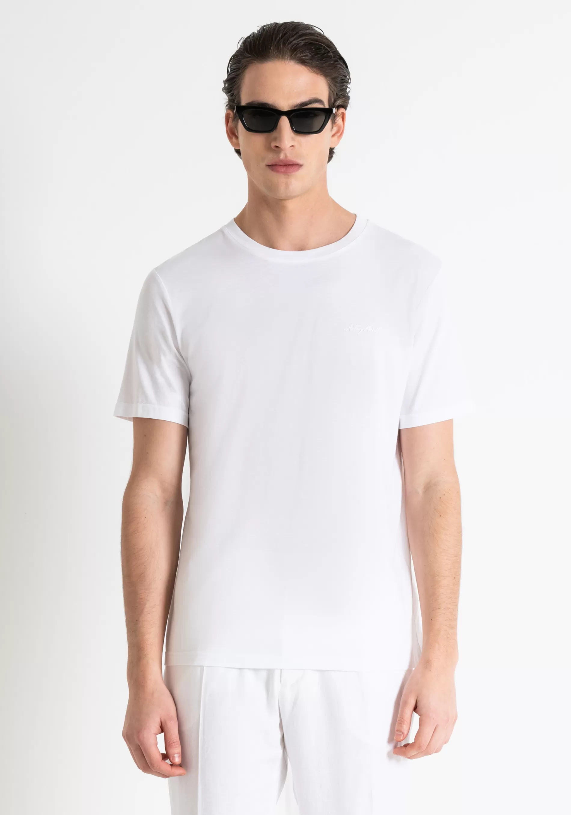 Outlet REGULAR FIT COTTON VISCOSE T-SHIRT WITH INJECTION-MOLDED RUBBERIZED LOGO PRINT T-shirts and Polo