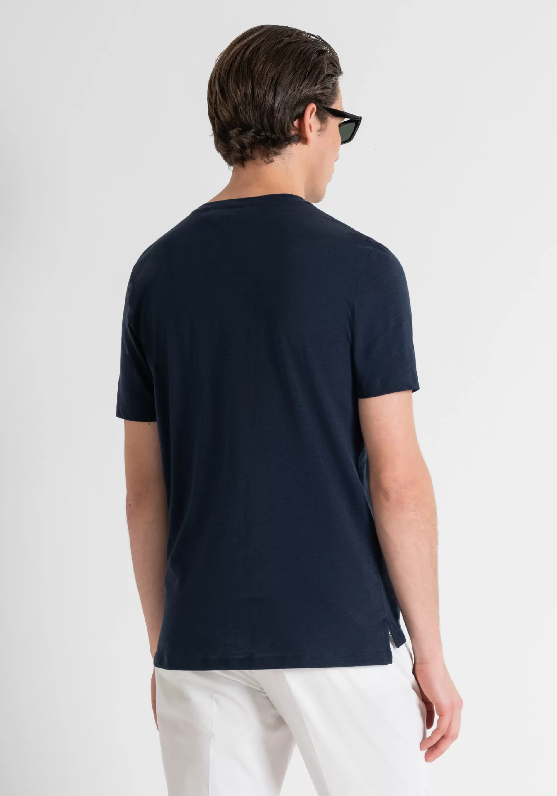 Cheap REGULAR FIT FLAMED COTTON T-SHIRT WITH INJECTION-MOLDED RUBBERIZED LOGO PRINT T-shirts and Polo